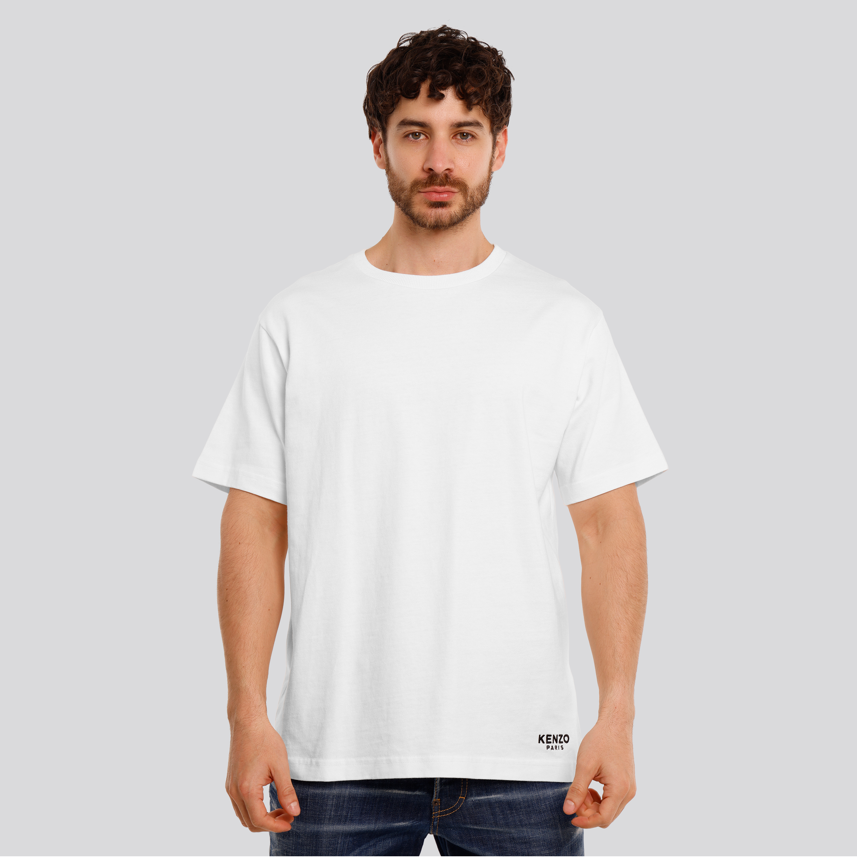 Camiseta Blanca KENZO Gots Flower Embroidered