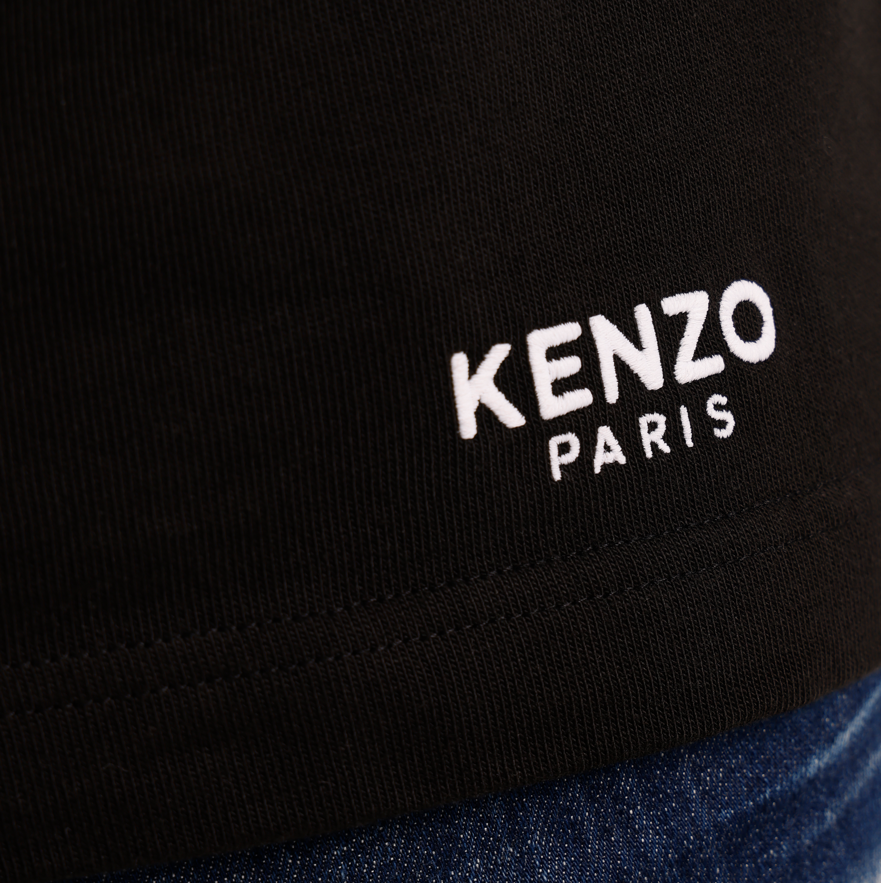 Camiseta Negra KENZO Gots Flower Embroidered