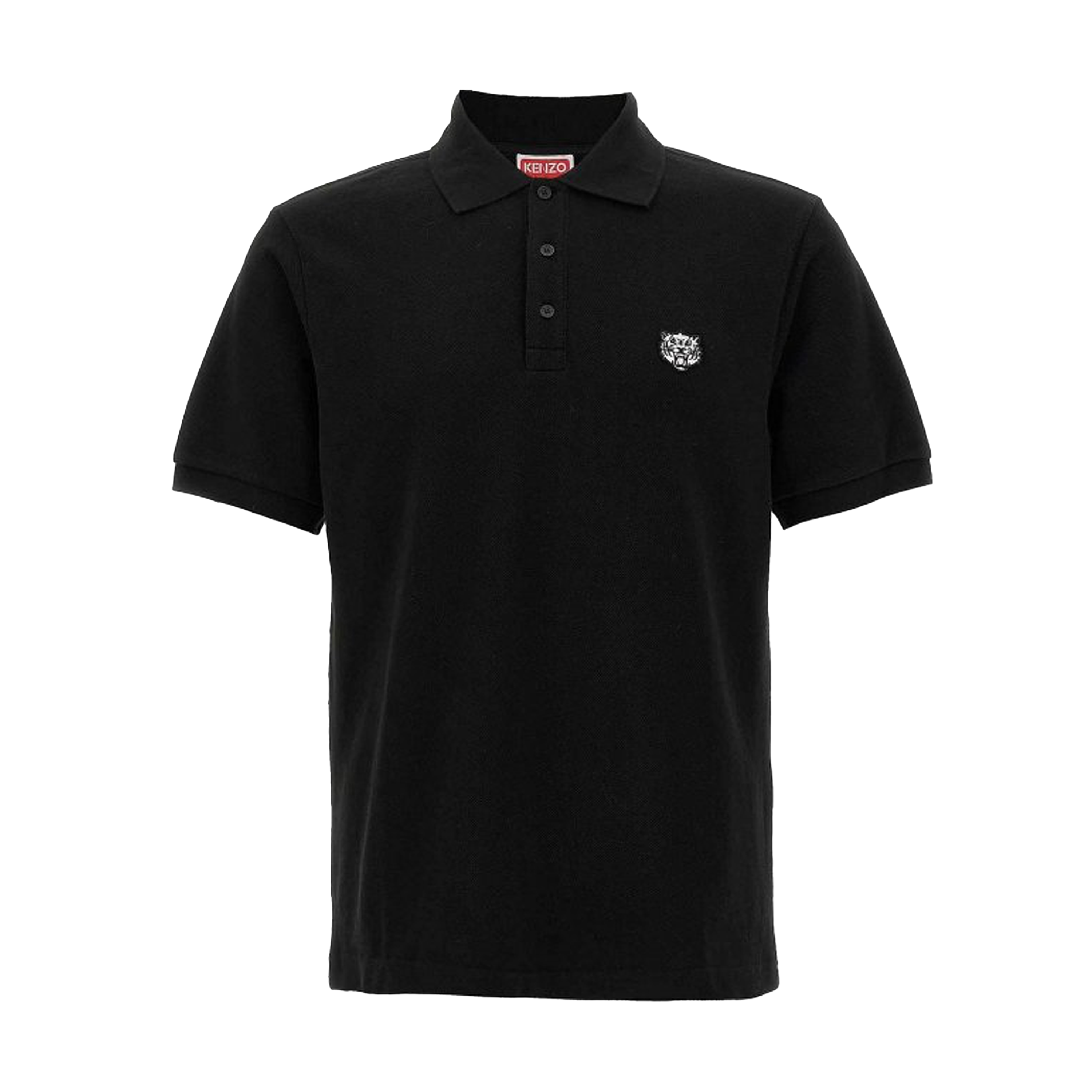 Camiseta Tipo Polo Negra KENZO Happy Tiger Embroidered