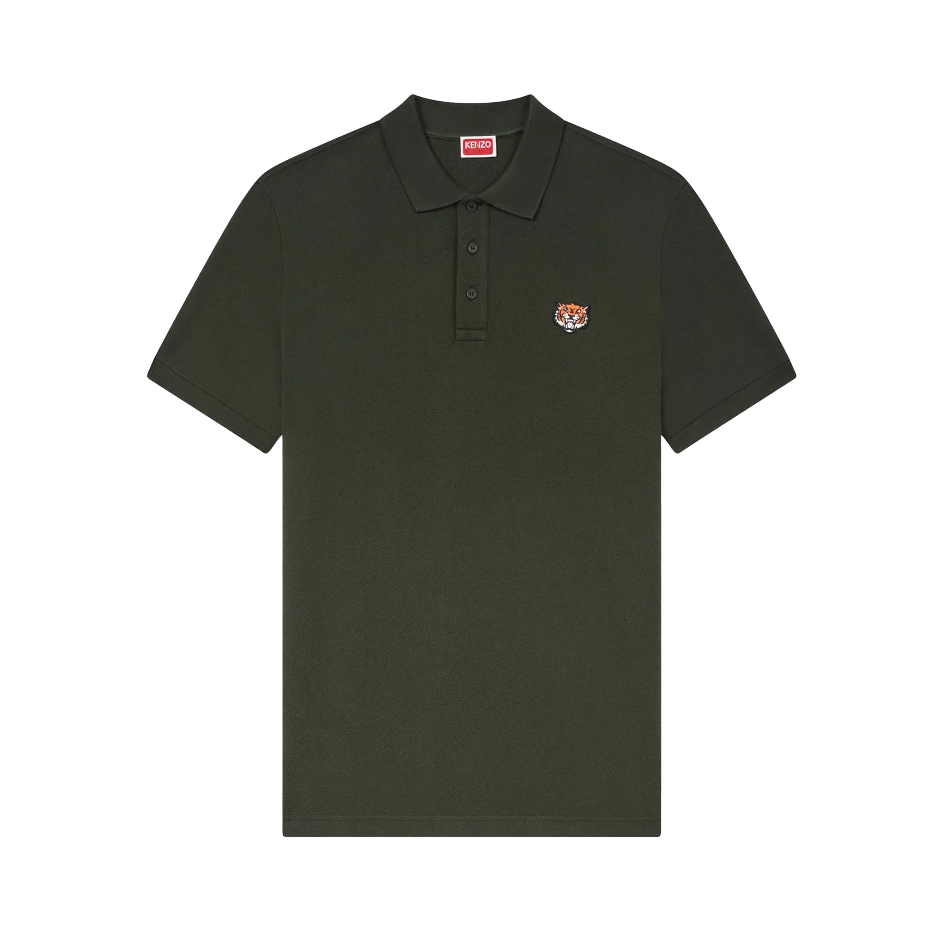 Camiseta Tipo Polo Verde KENZO Happy Tiger Embroidered