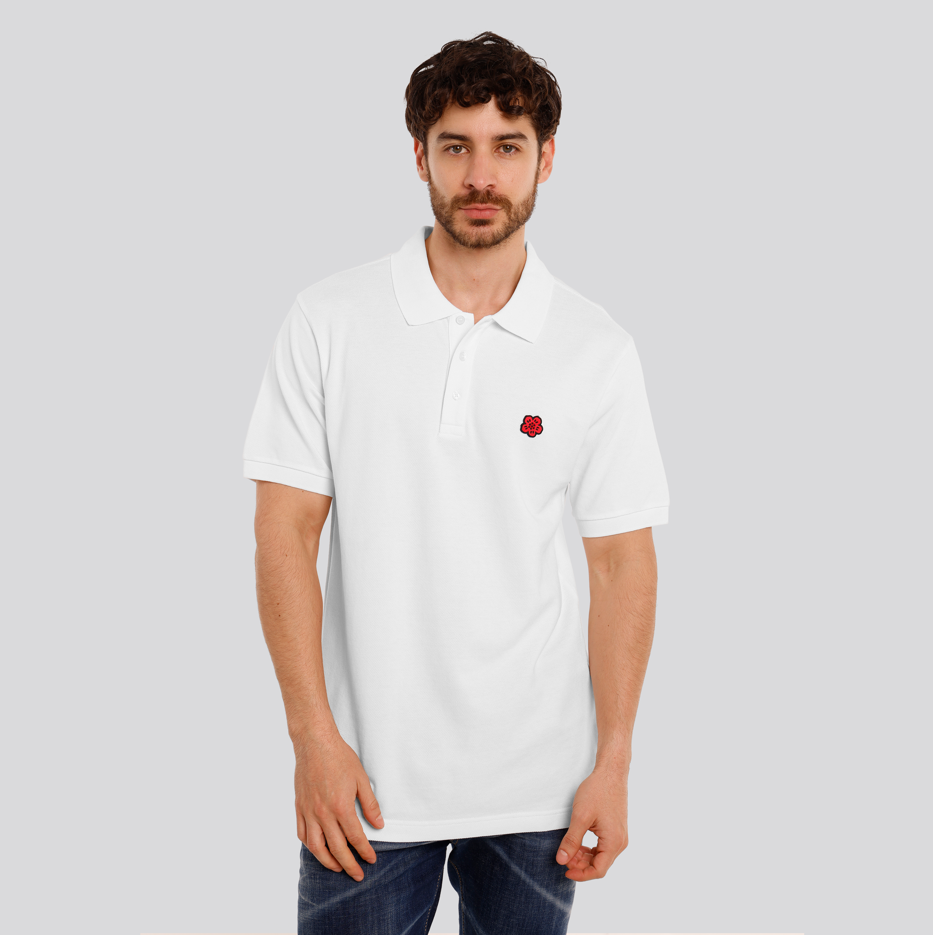 Camiseta Tipo Polo Blanca KENZO Boke Flower
