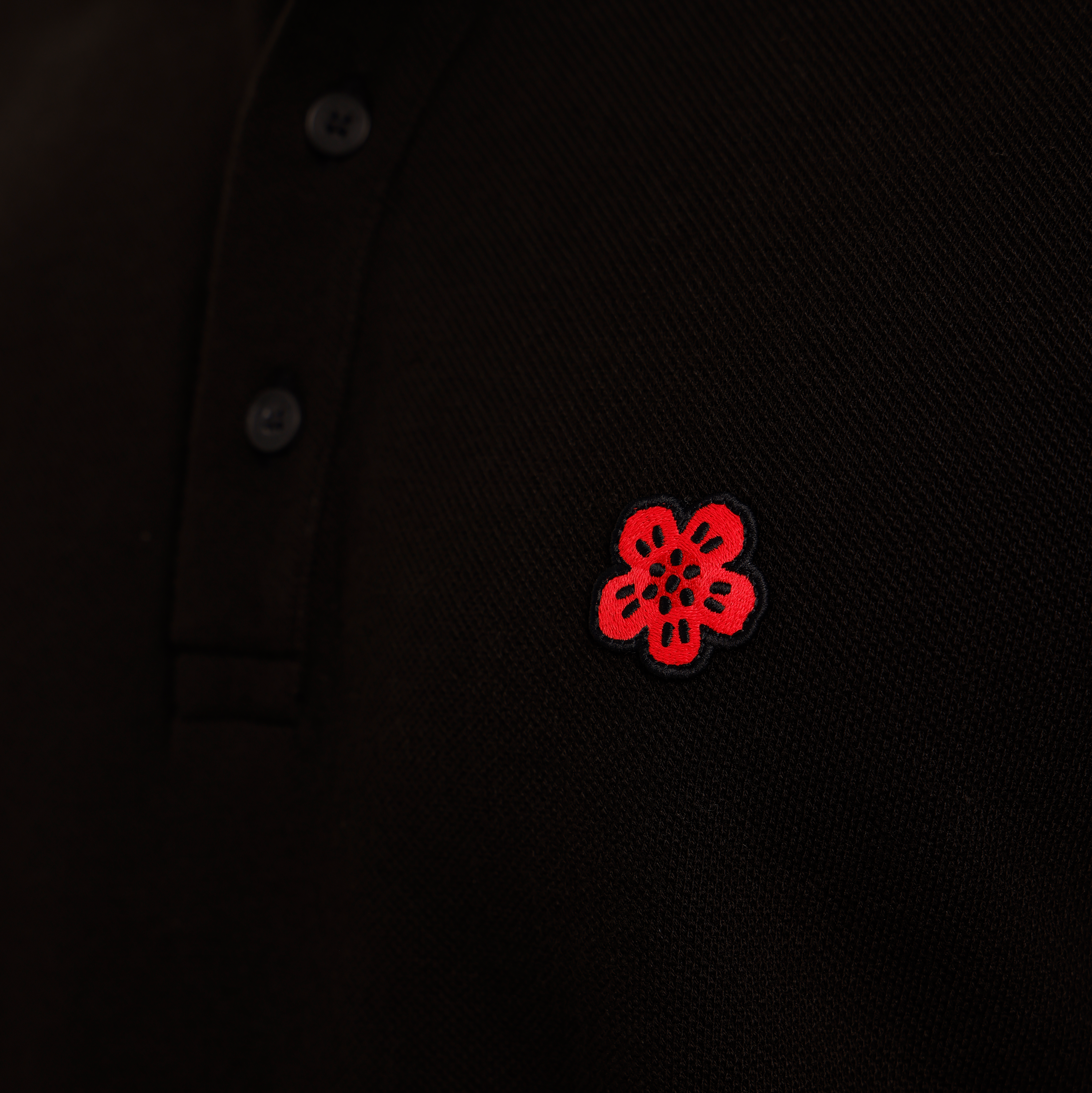 Camiseta Tipo Polo Negra KENZO Boke Flower