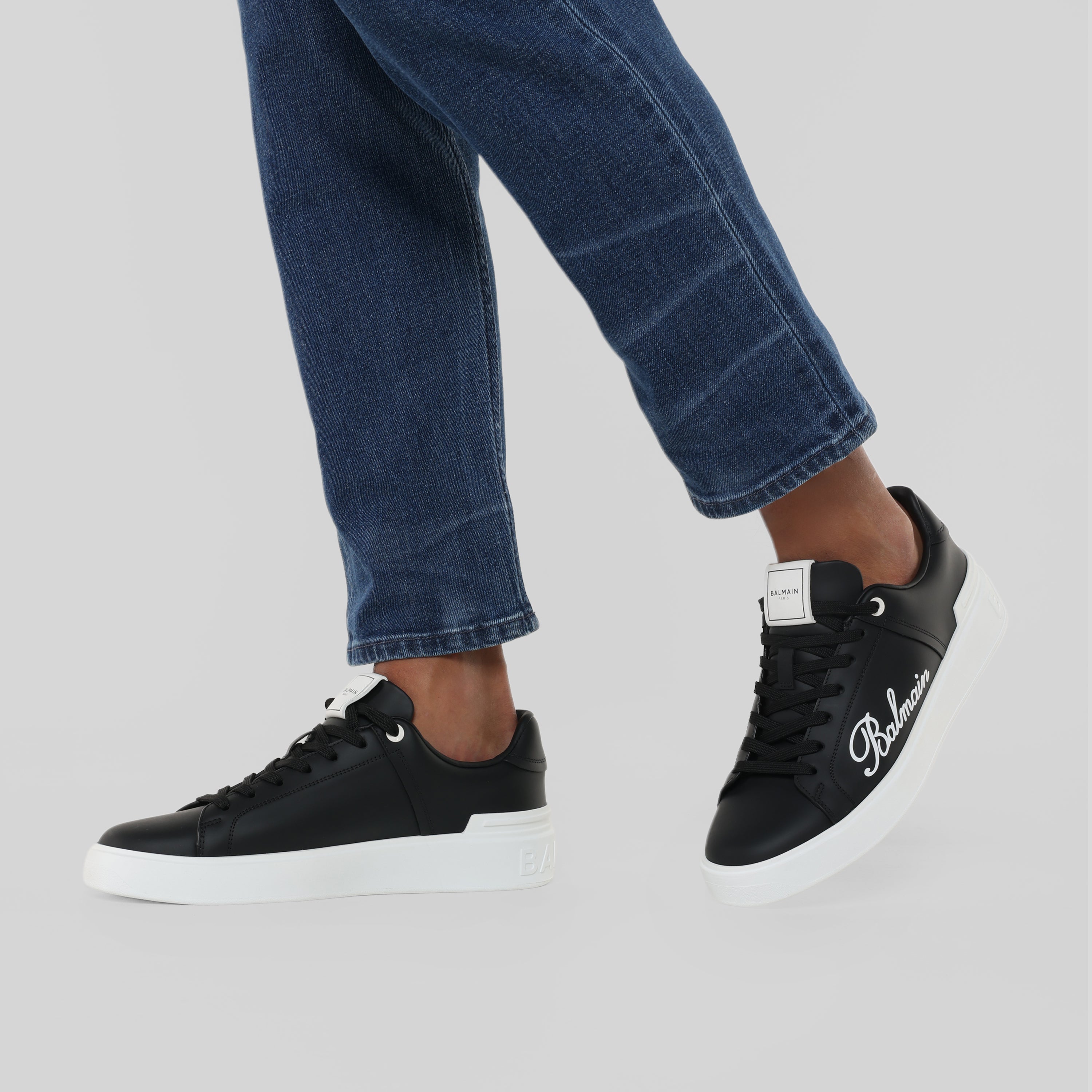 Sneakers Negros Balmain B-Court Calfskin & Signature