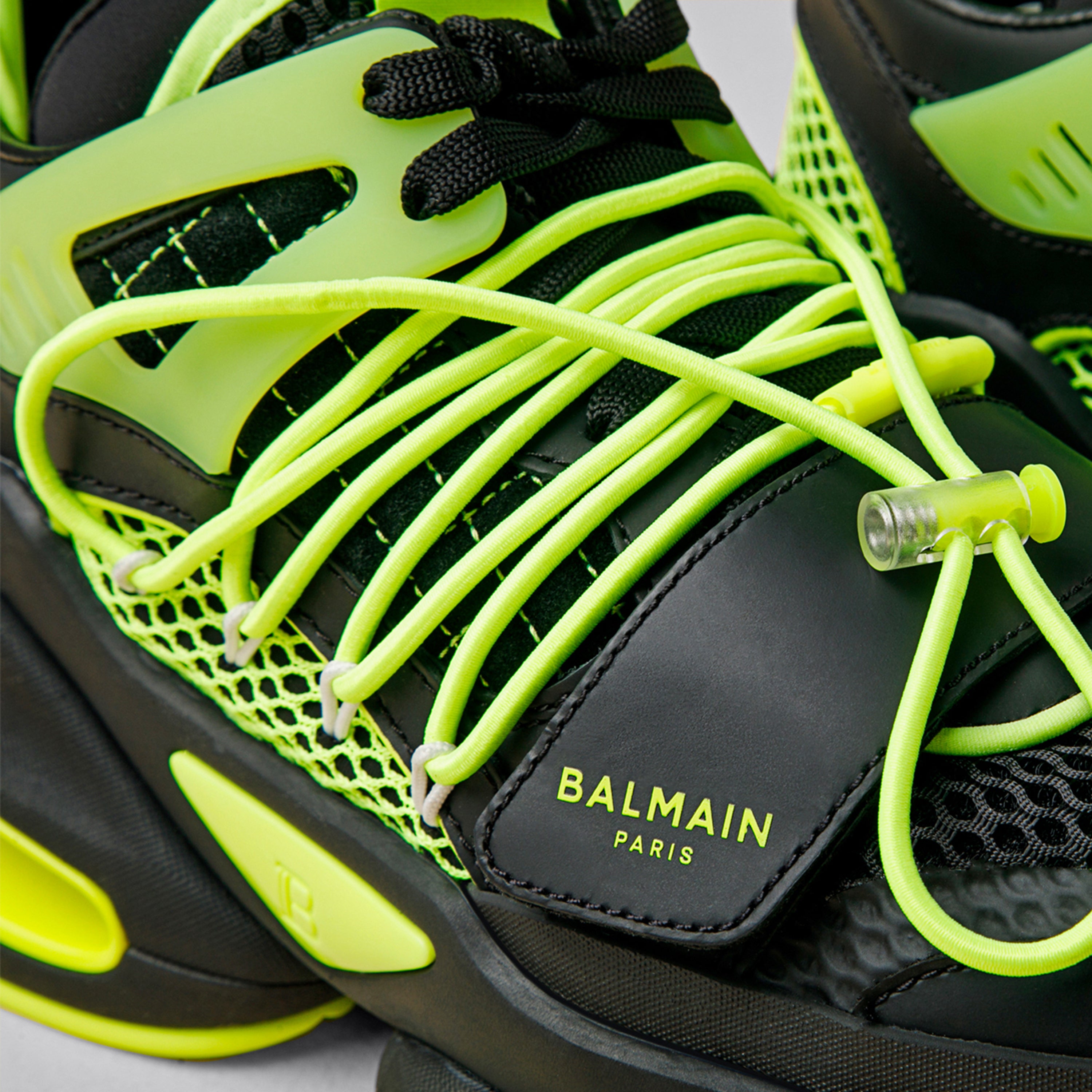 Sneakers Negro Verde Balmain "B-Bold" Multilaces