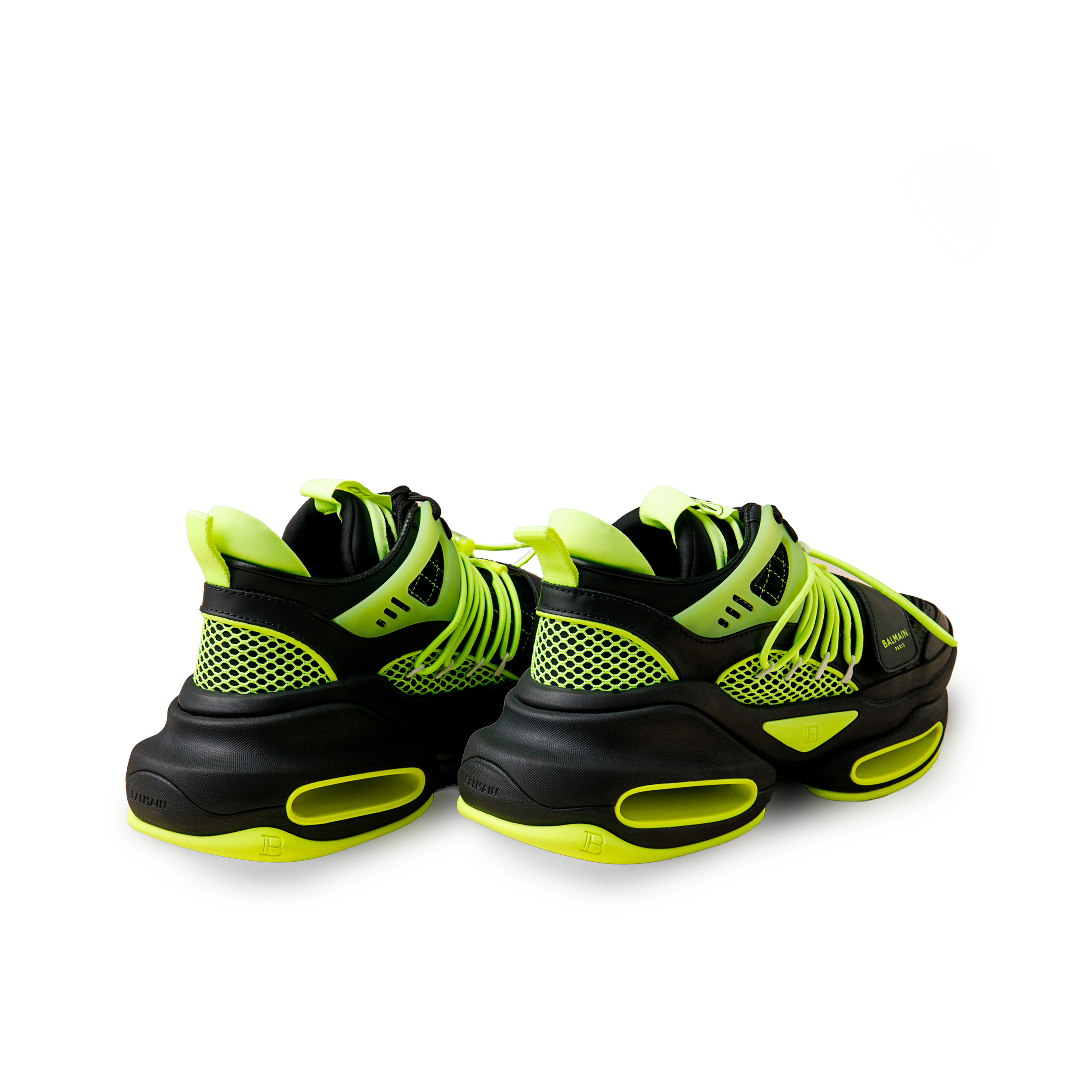 Sneakers Negro Verde Balmain "B-Bold" Multilaces