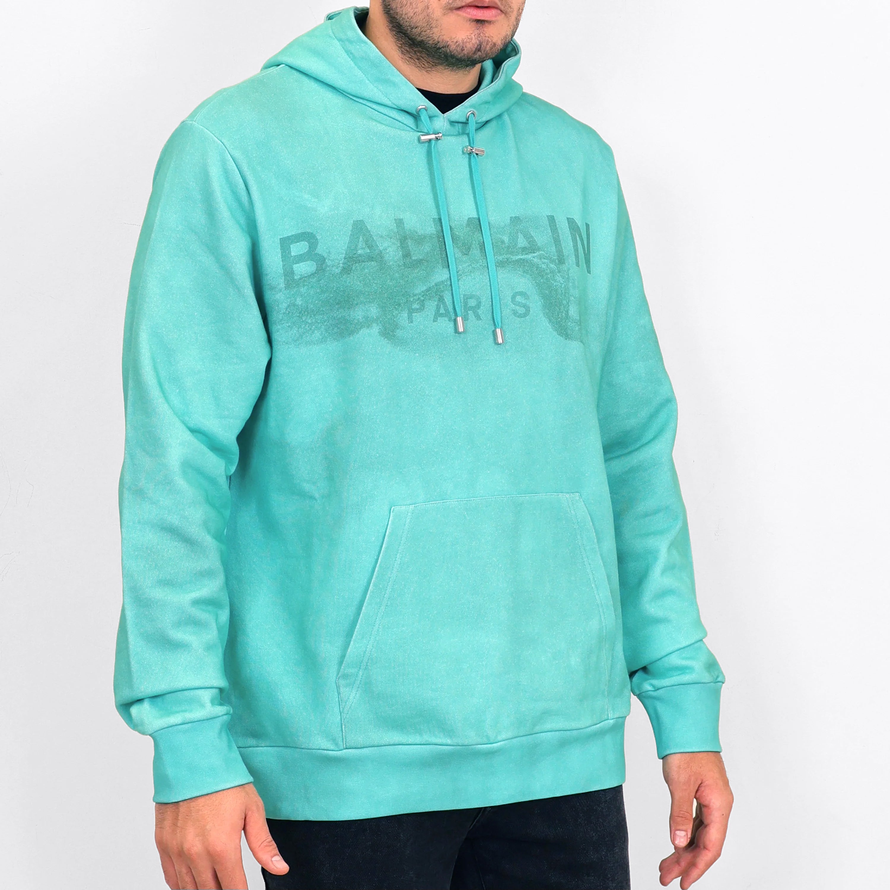 Buzo Tipo Hoodie Verde Balmain Desert