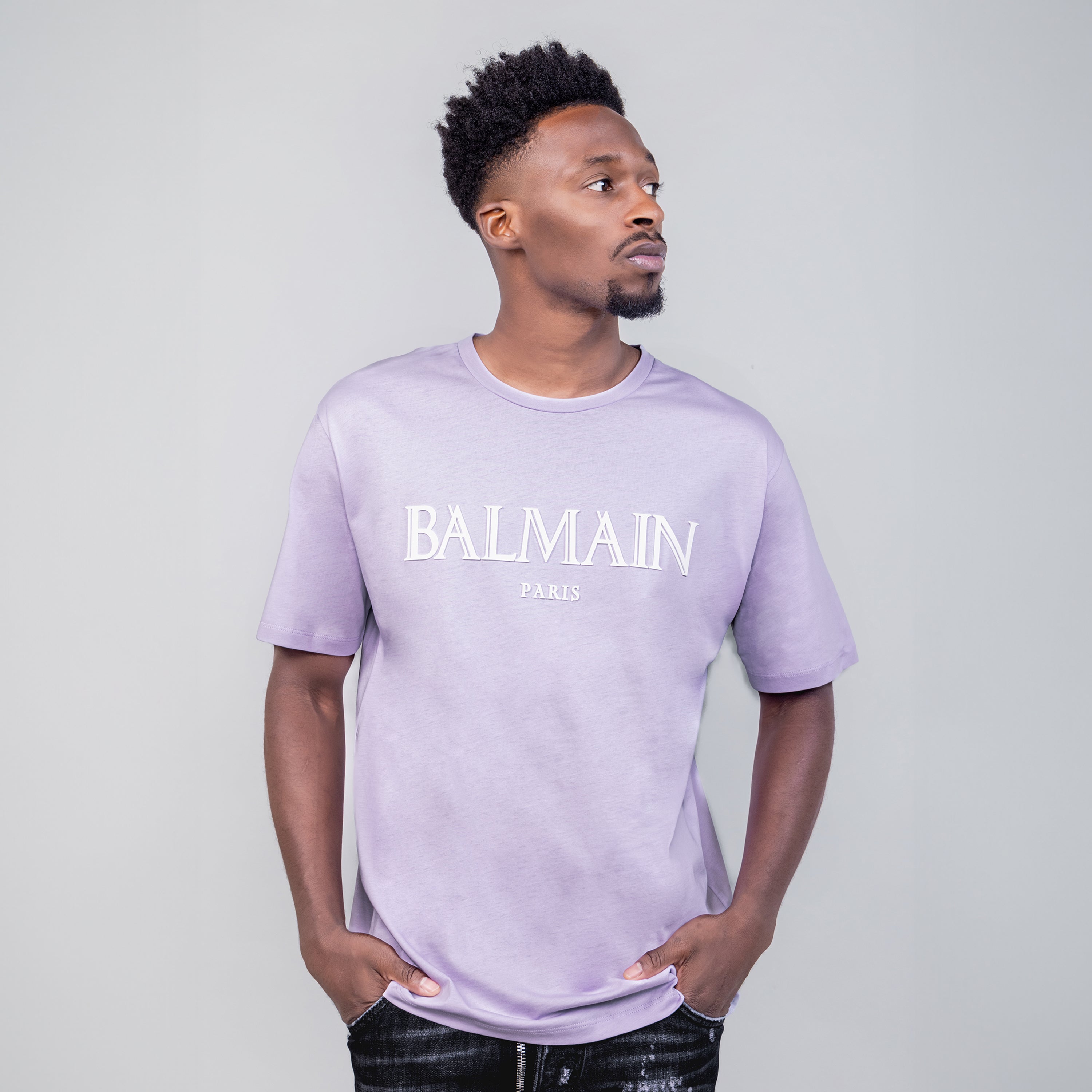 Camiseta Lila Balmain Paris
