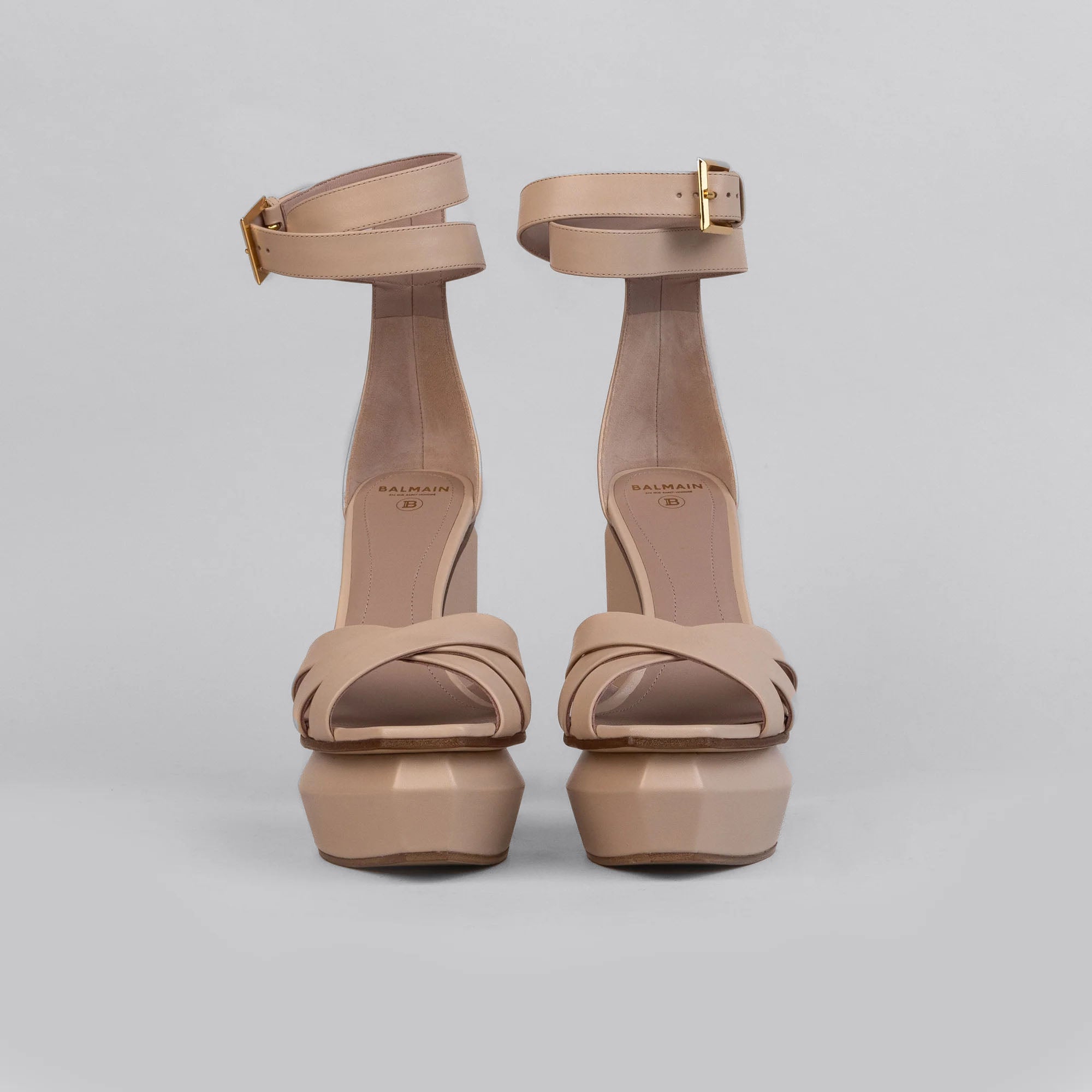 Tacones Beige Balmain Platform