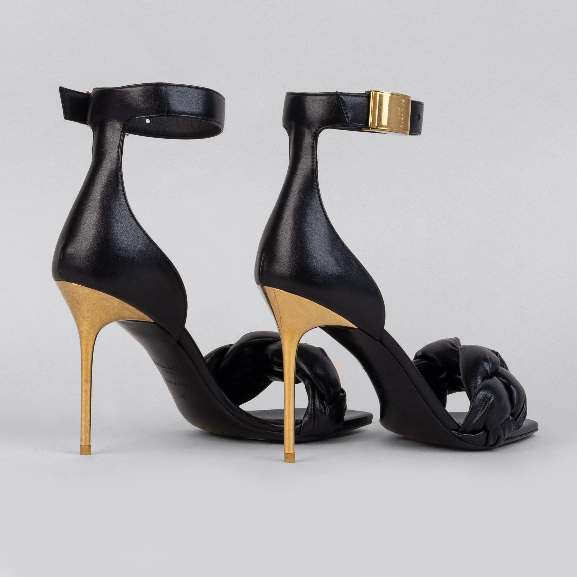 Tacones Negros Balmain Uma-Cuir