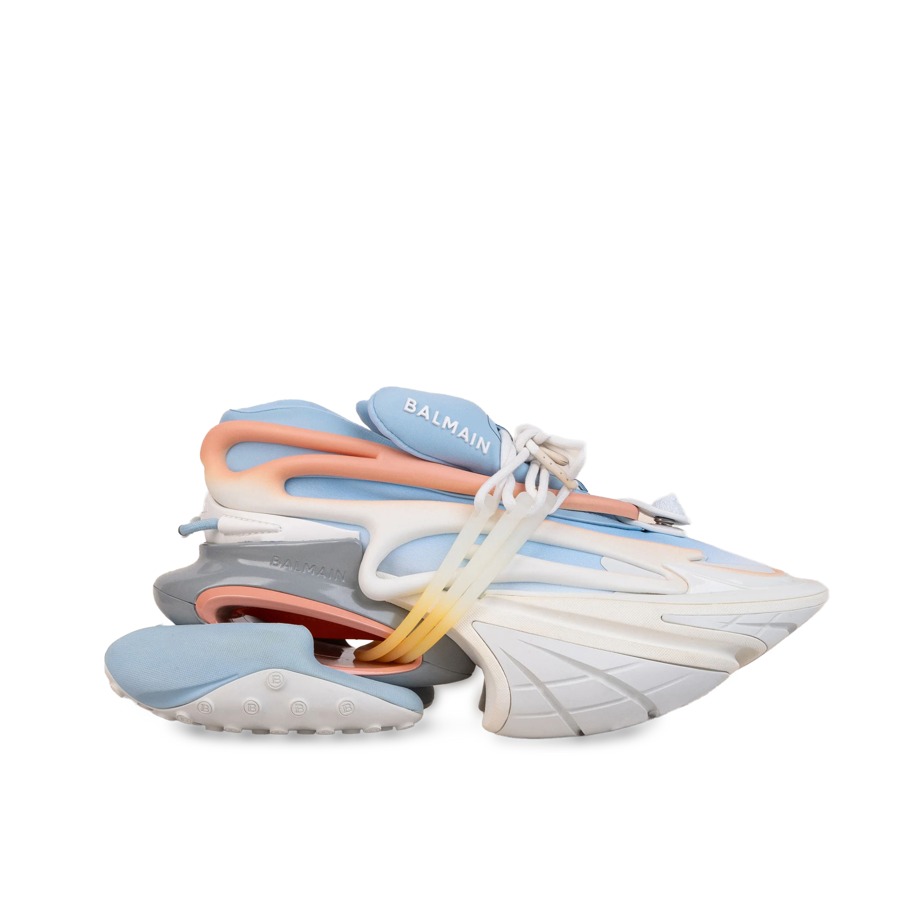 Sneakers Blanco Balmain Azul Cielo Unicorn