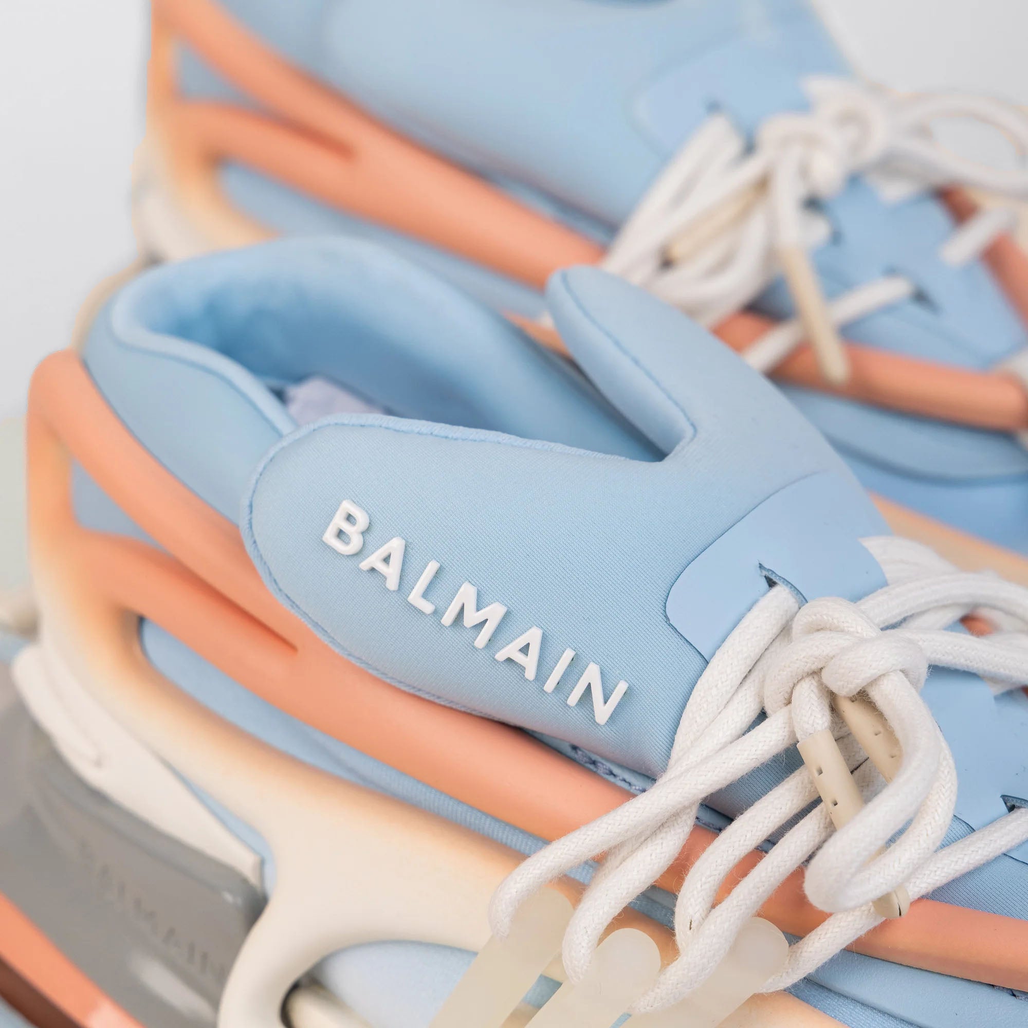 Sneakers Blanco Balmain Azul Cielo Unicorn