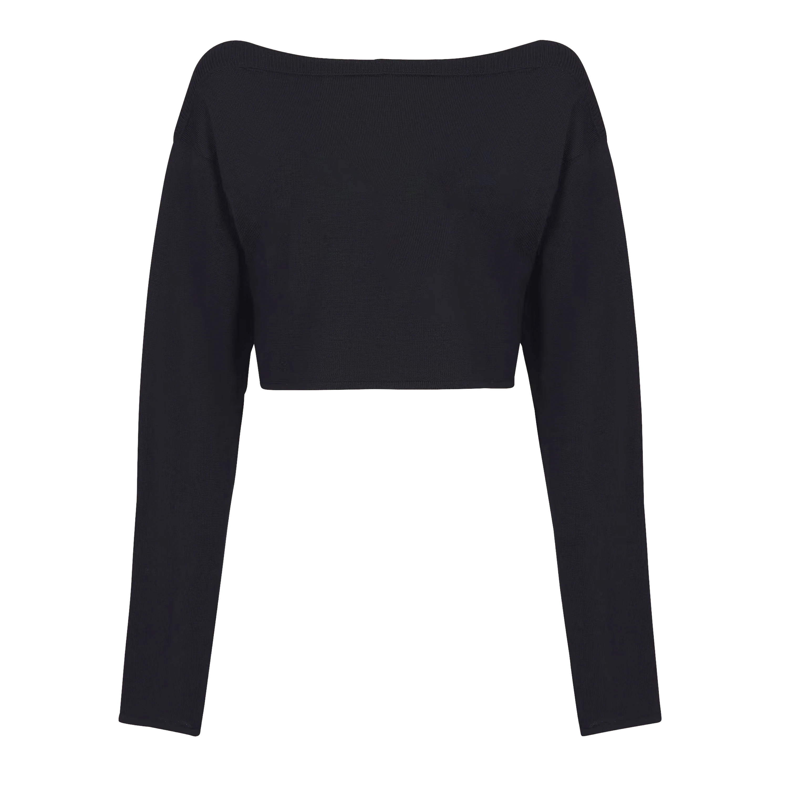 Suéter Negro Balmain Paris Logo Cropped