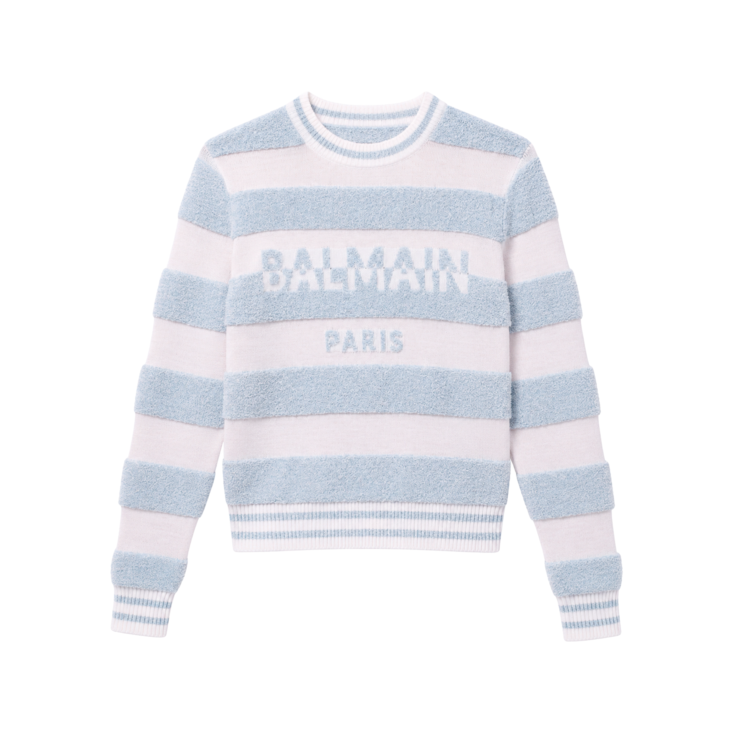 Suéter Celeste Balmain Blanco Paris Logo Lines