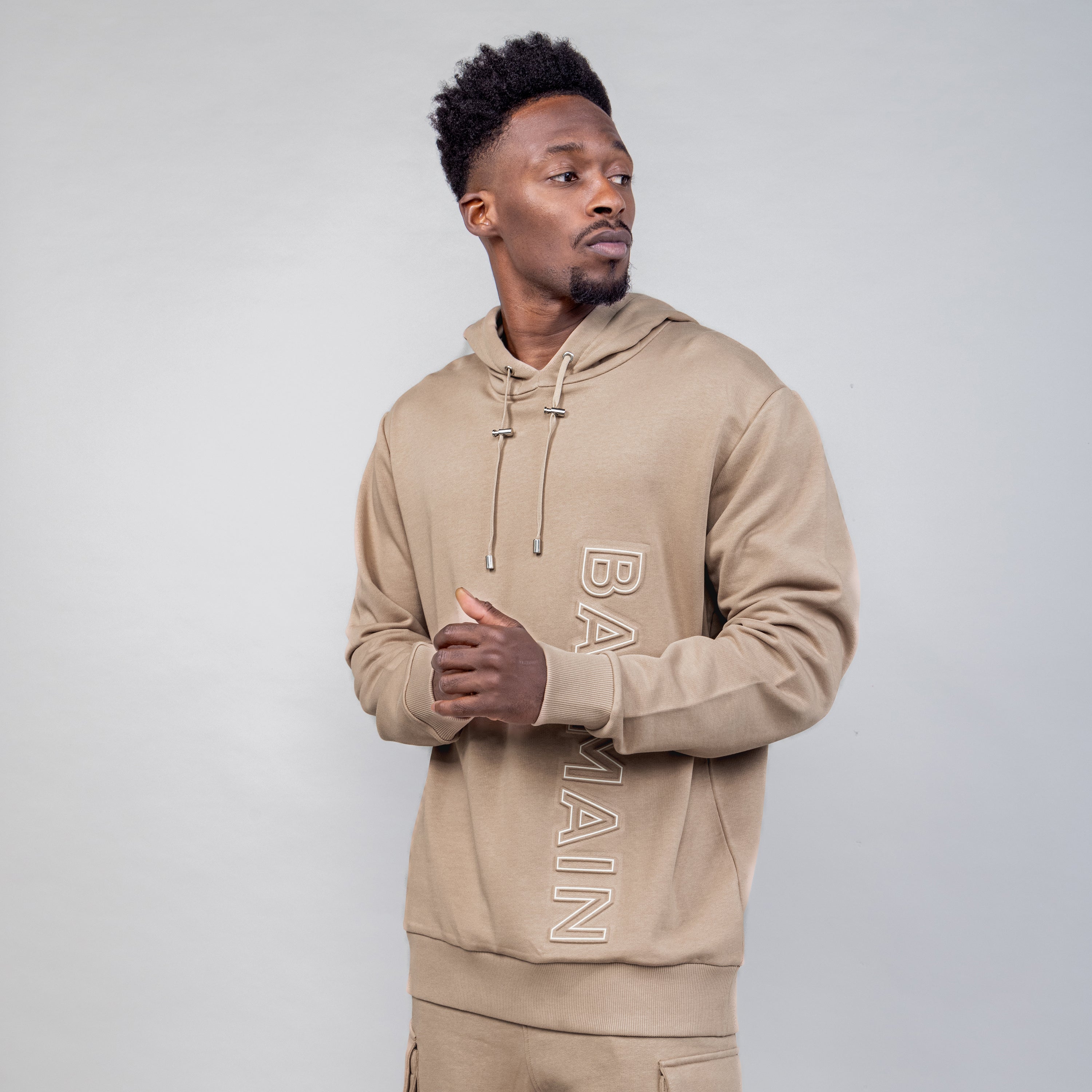 Buzo Tipo Hoodie Beige Balmain Reflect