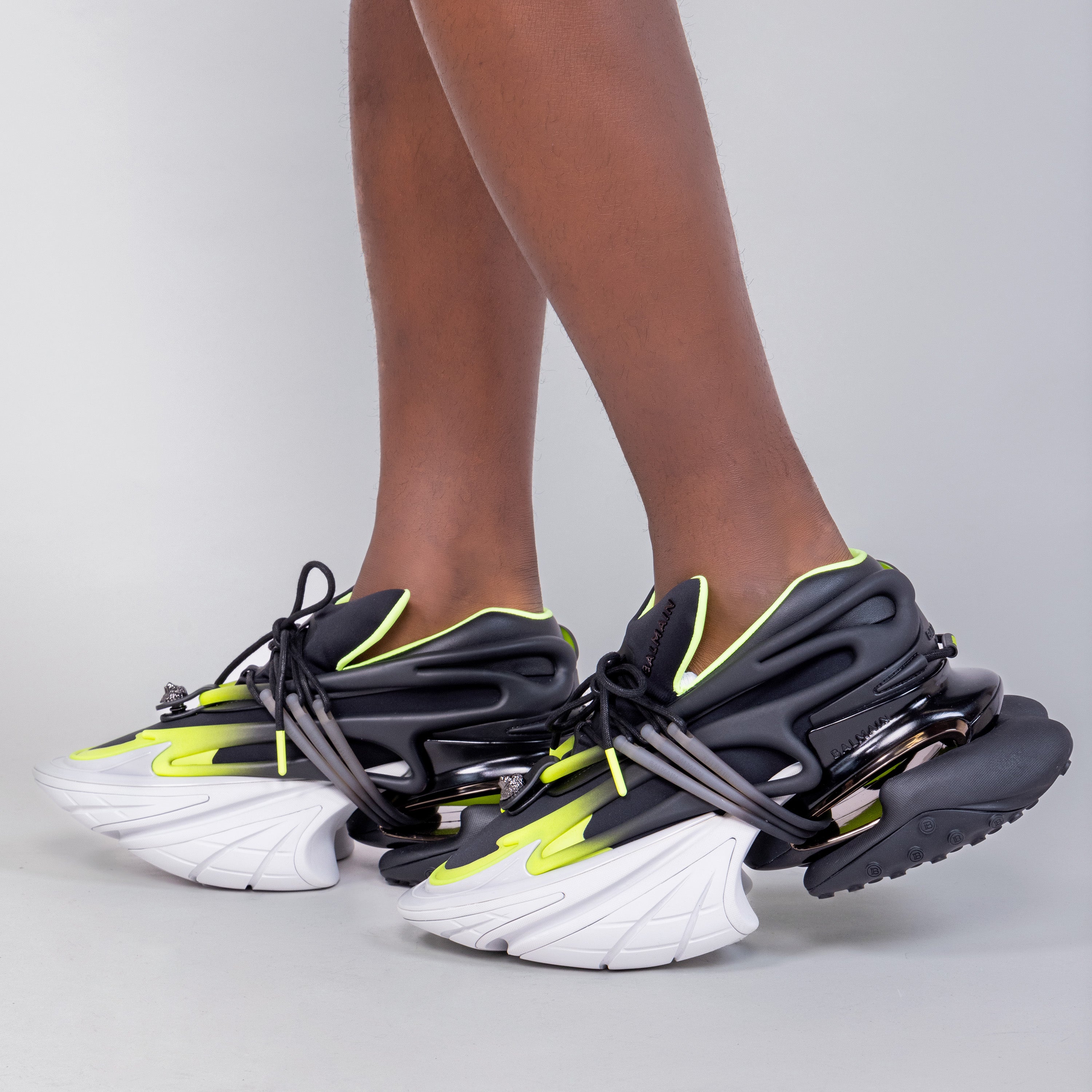 Sneakers Negro Balmain Green Print Unicorn-Neoprene