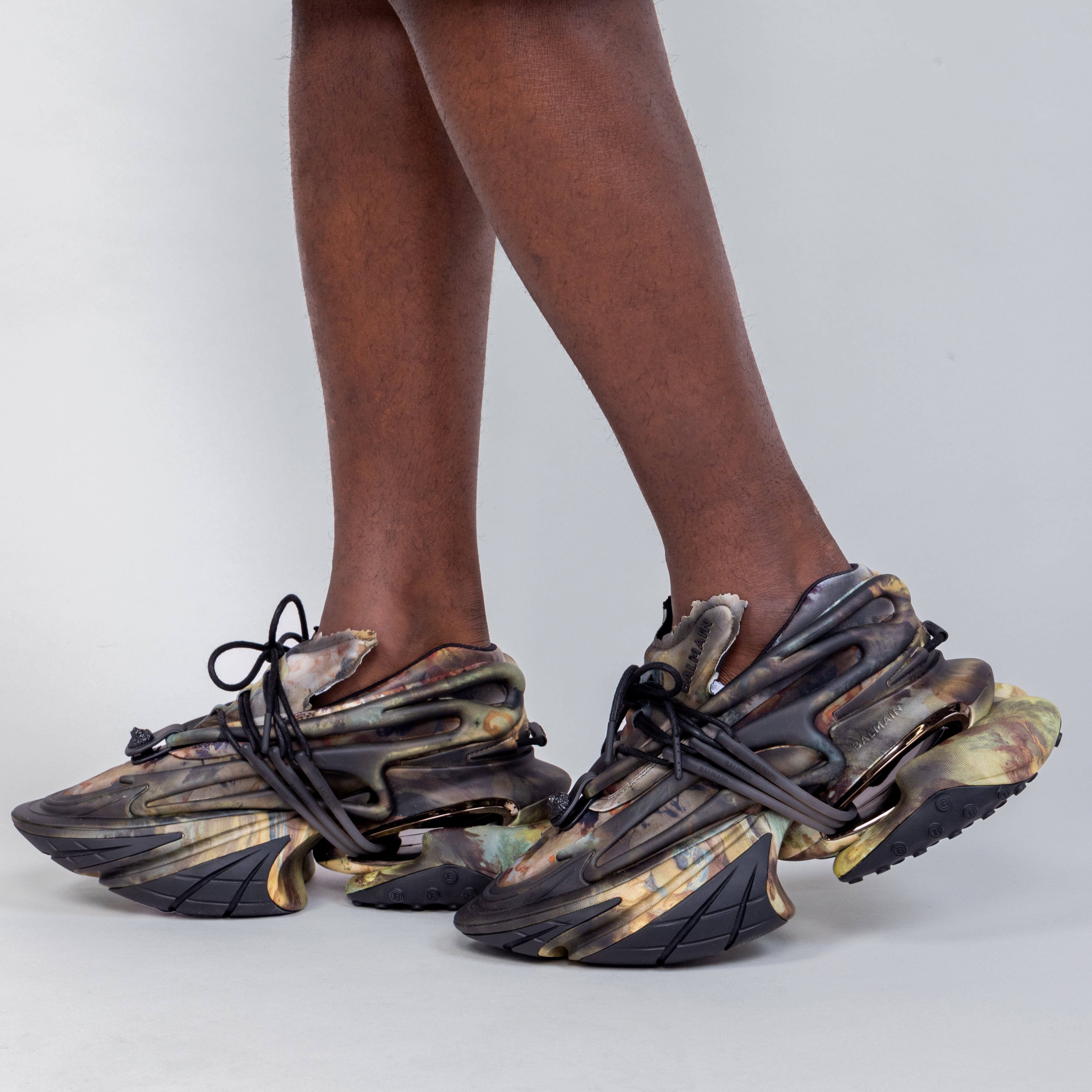 Sneakers Negro Balmain Print Unicorn-Neoprene