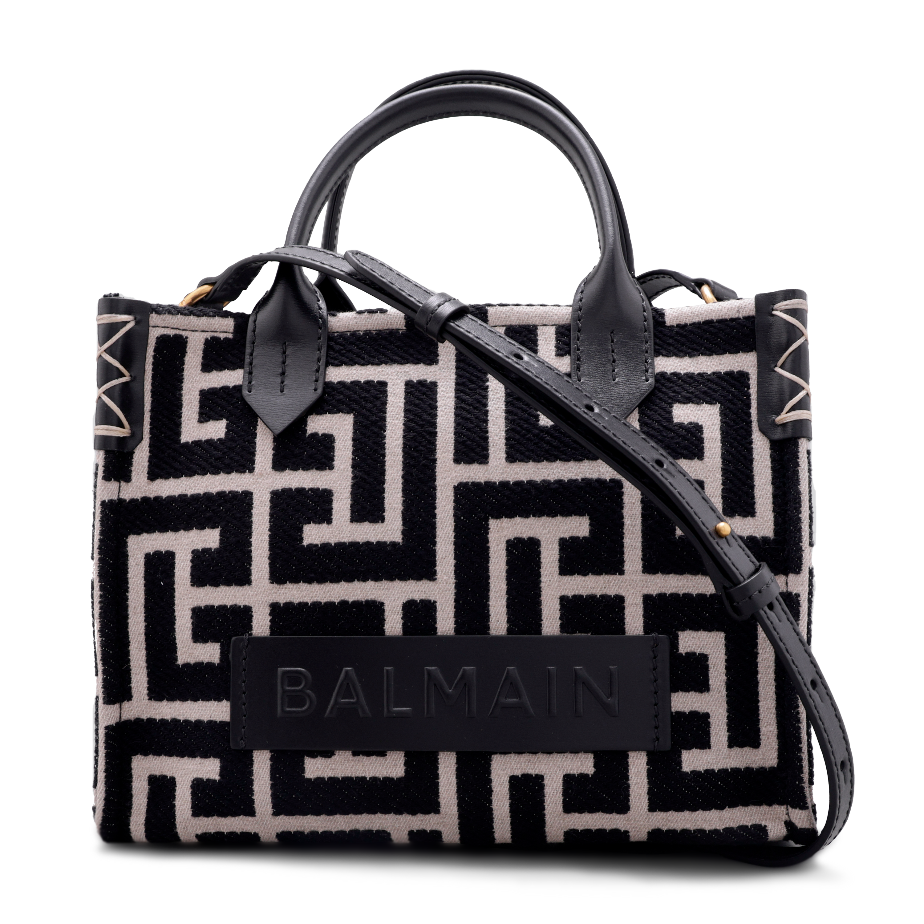 Cartera Negra Balmain B-Army Shopper Small Monogram