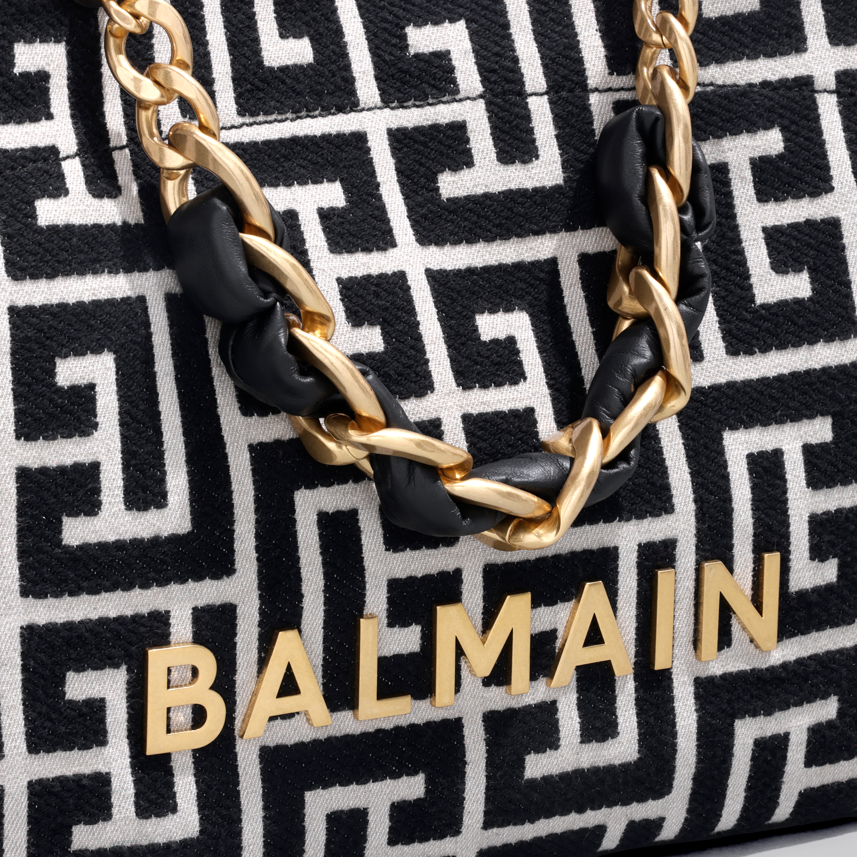 Cartera Negra Balmain 1945 Jacquard Monogramme