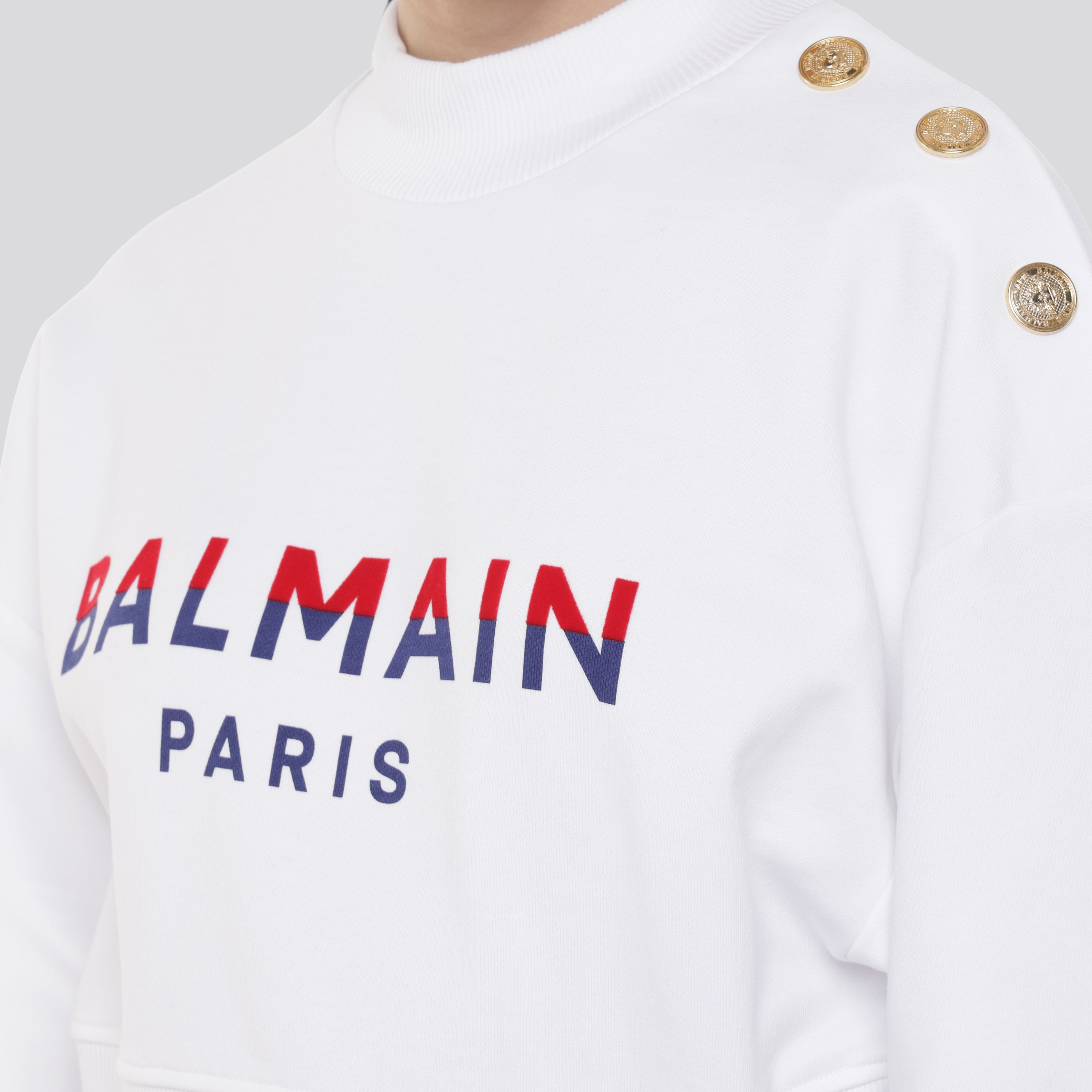 Buzo Blanco Balmain 3 BTN Balmain Print And Flock
