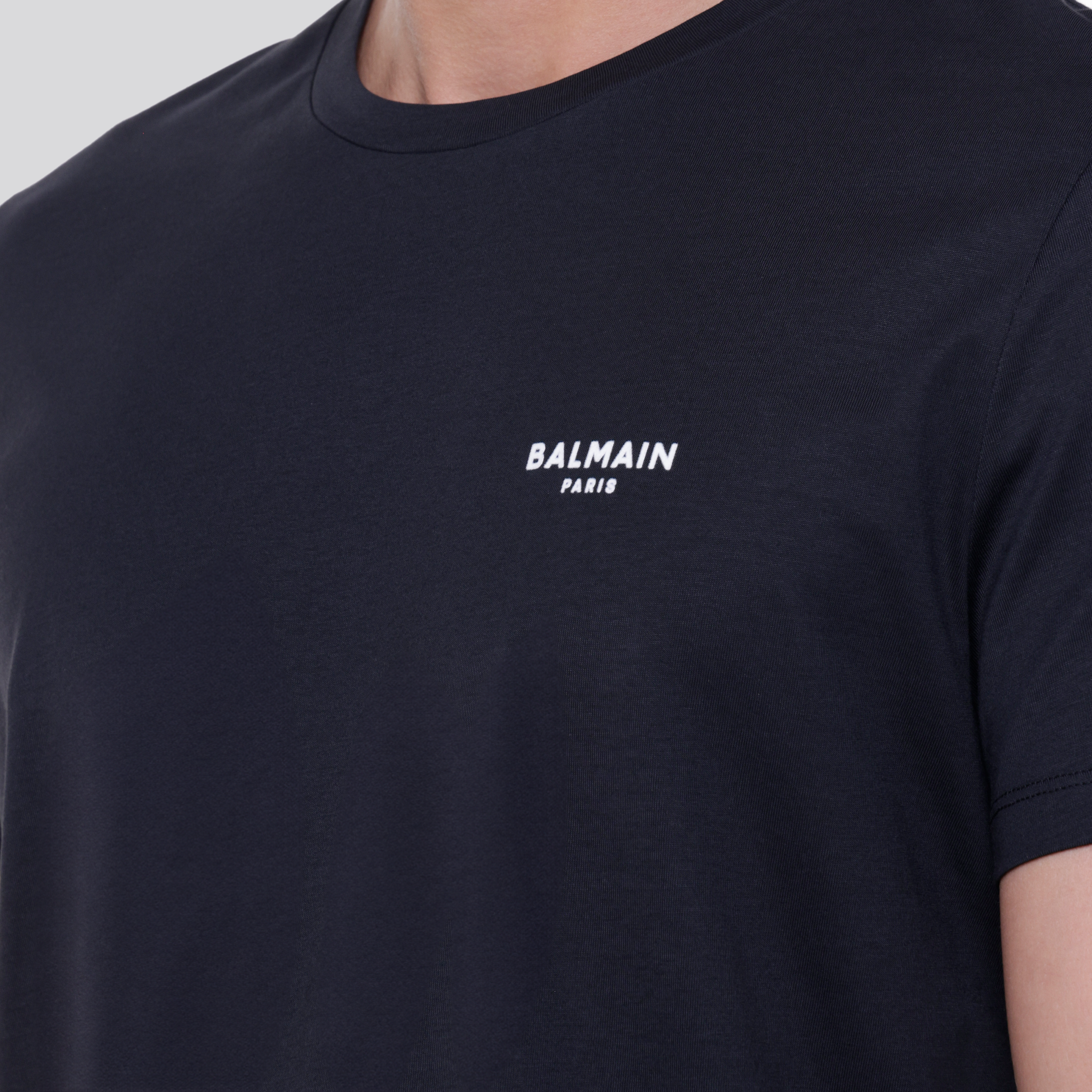 Camiseta Negra Balmain Logo