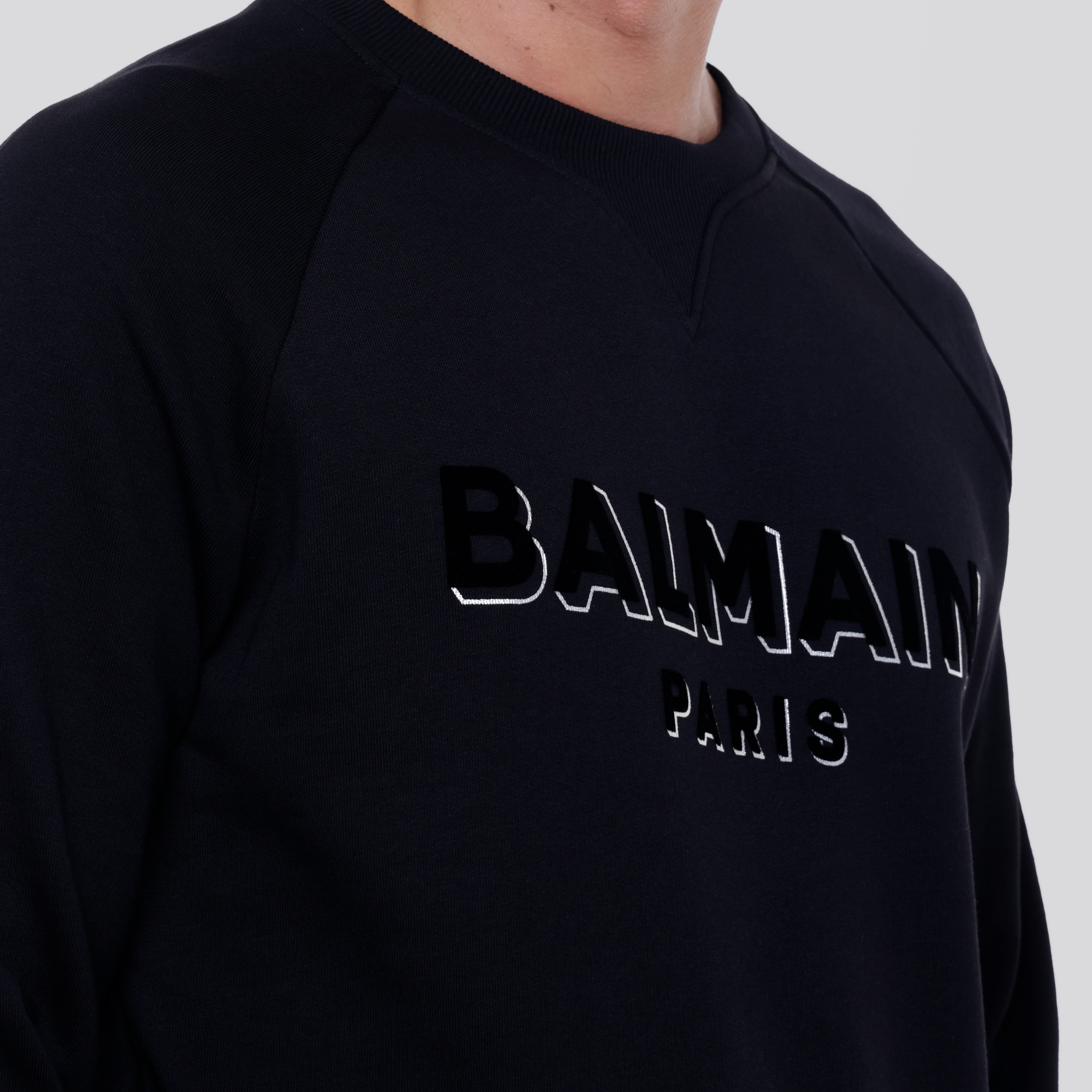 Buzo Negro Balmain Flock & Foil