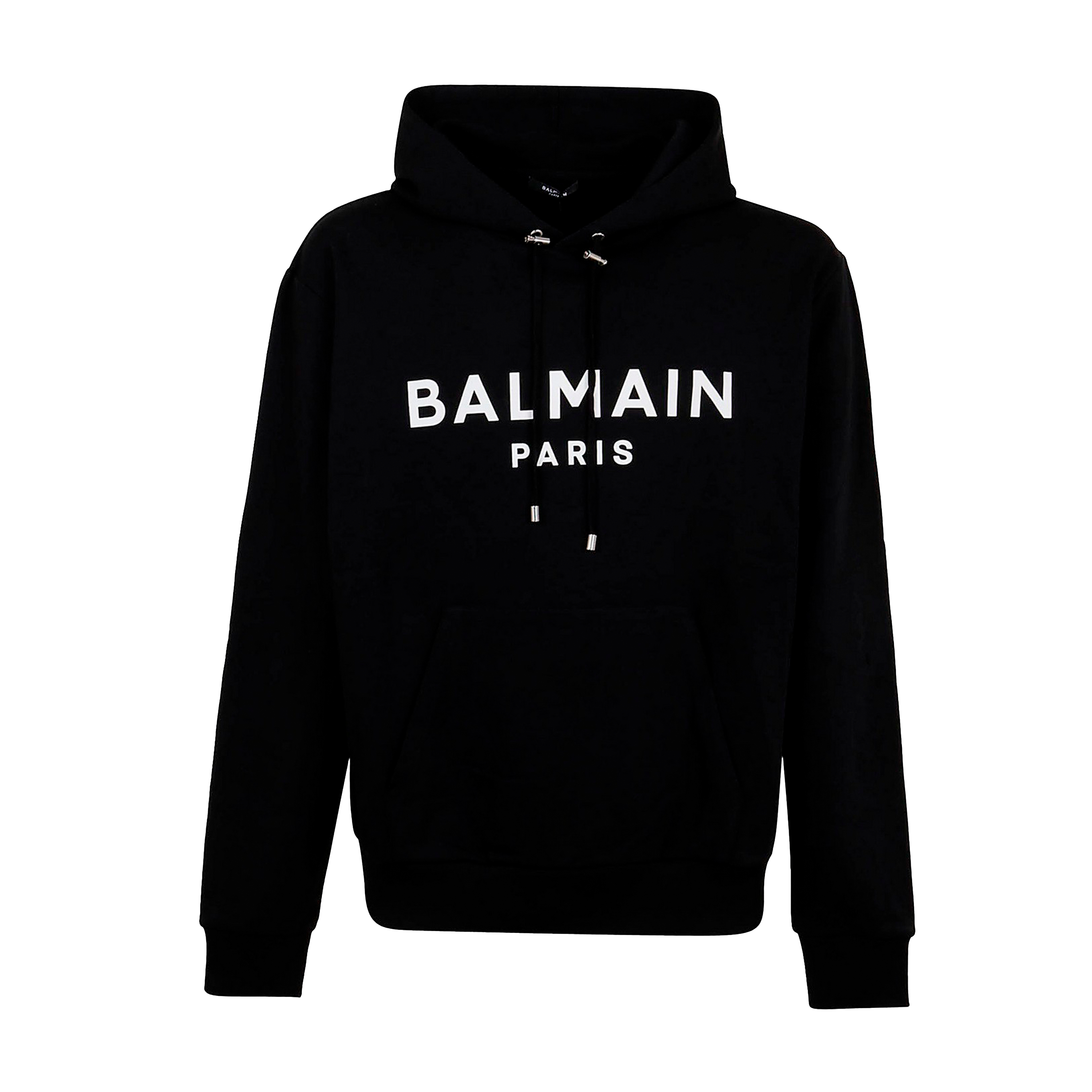 Buzo Tipo Hoodie Negro Balmain Paris Logo