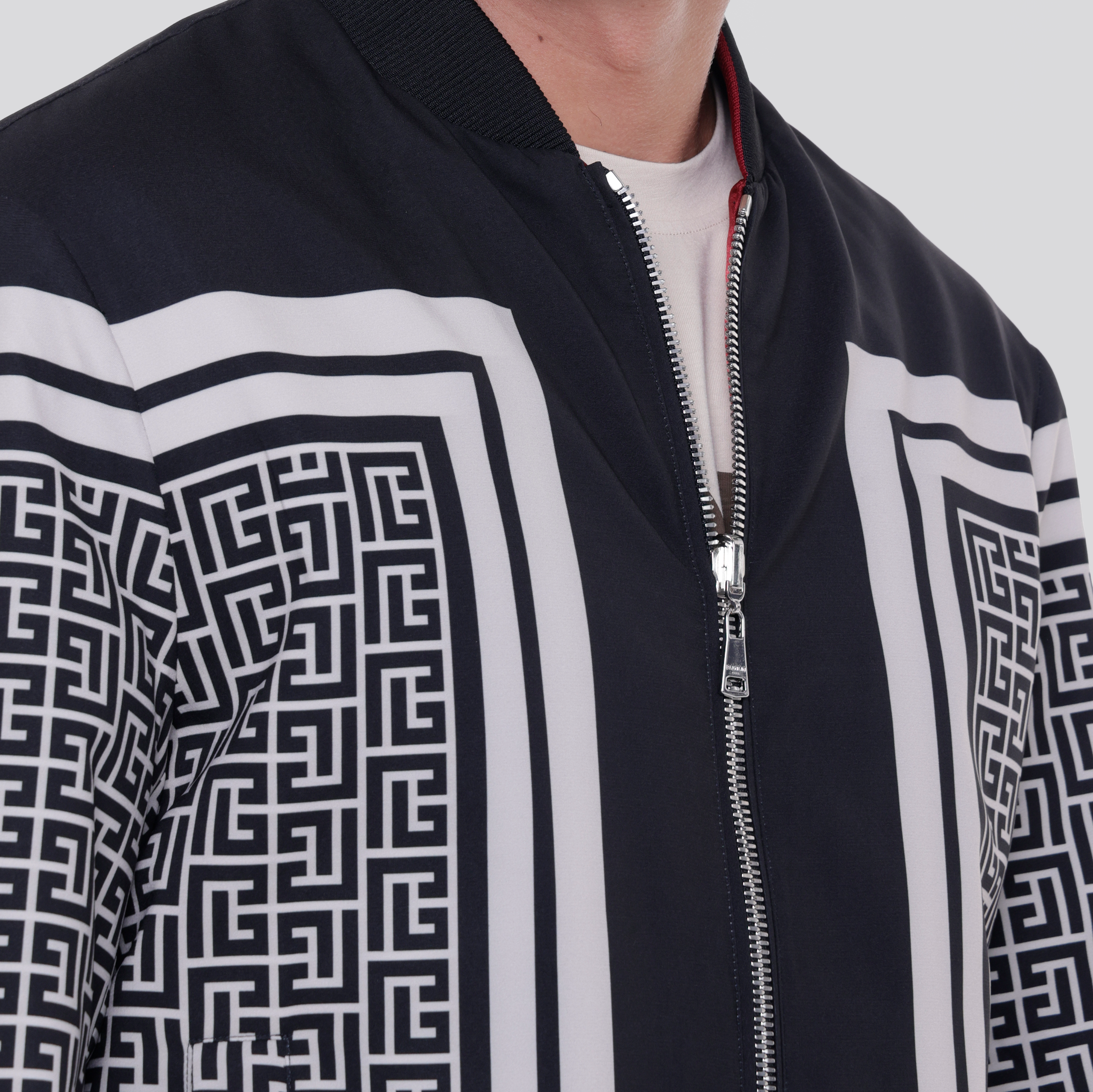 Chaqueta Negra Balmain Reversible Bomber