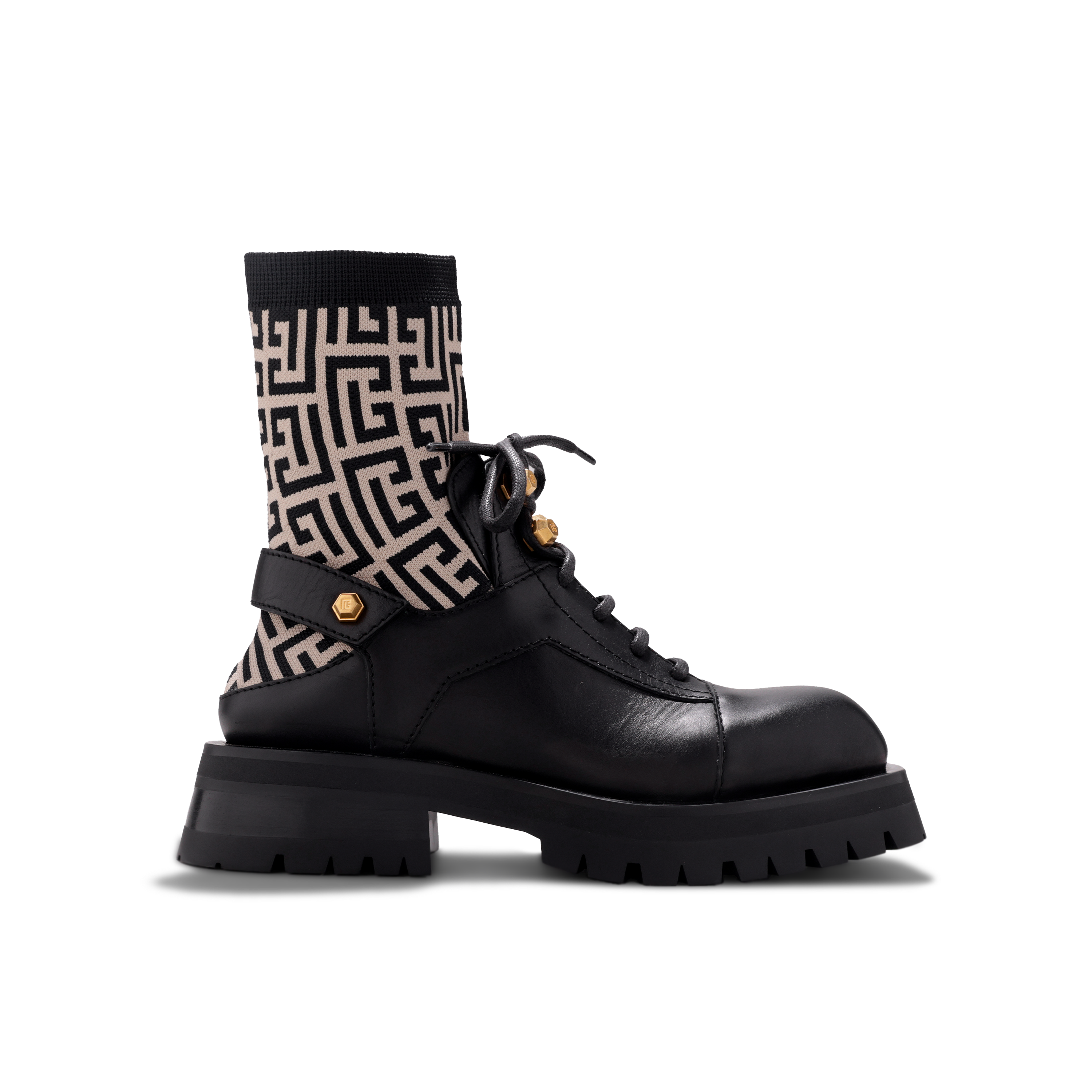 Botas Negras Balmain Monogram Sock