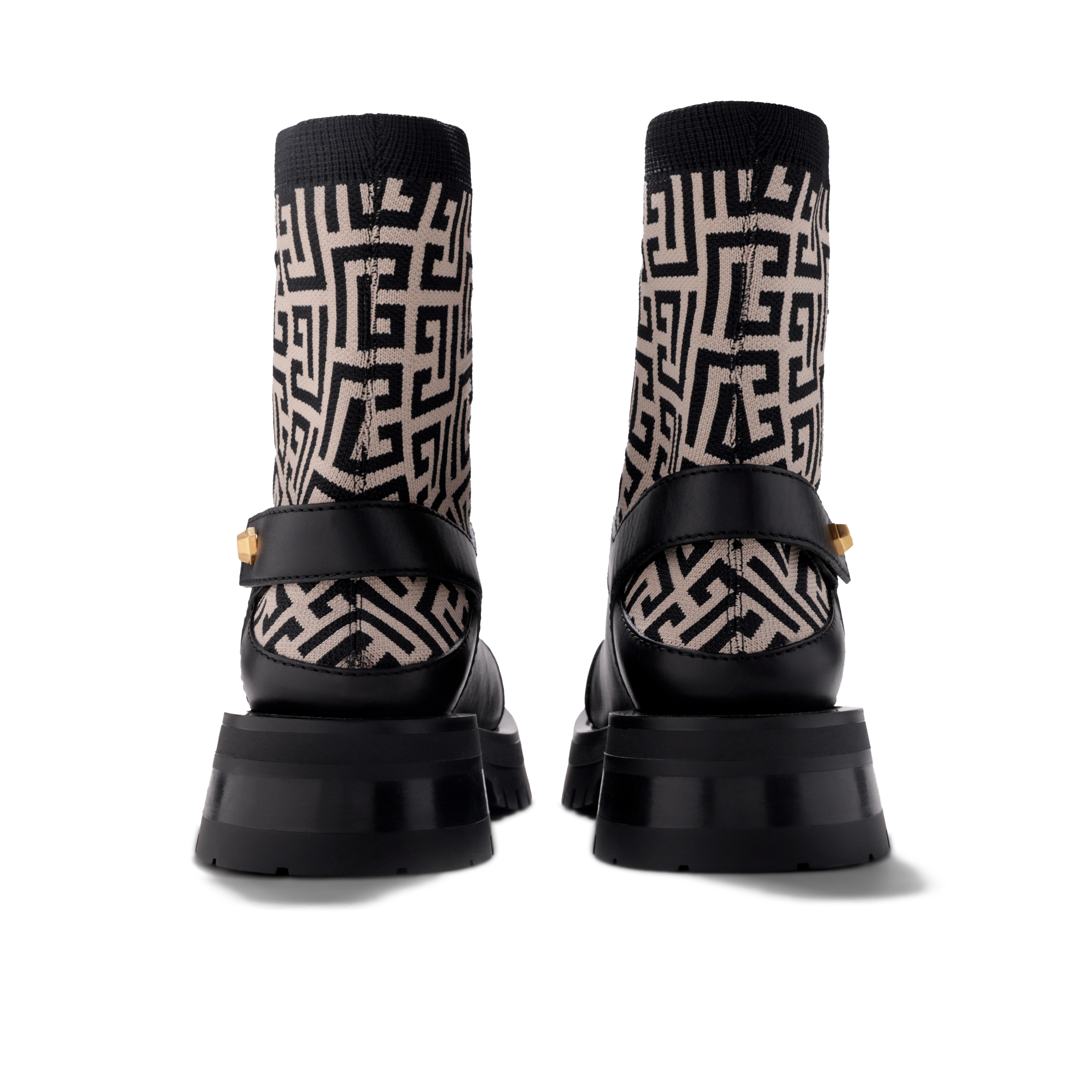 Botas Negras Balmain Monogram Sock