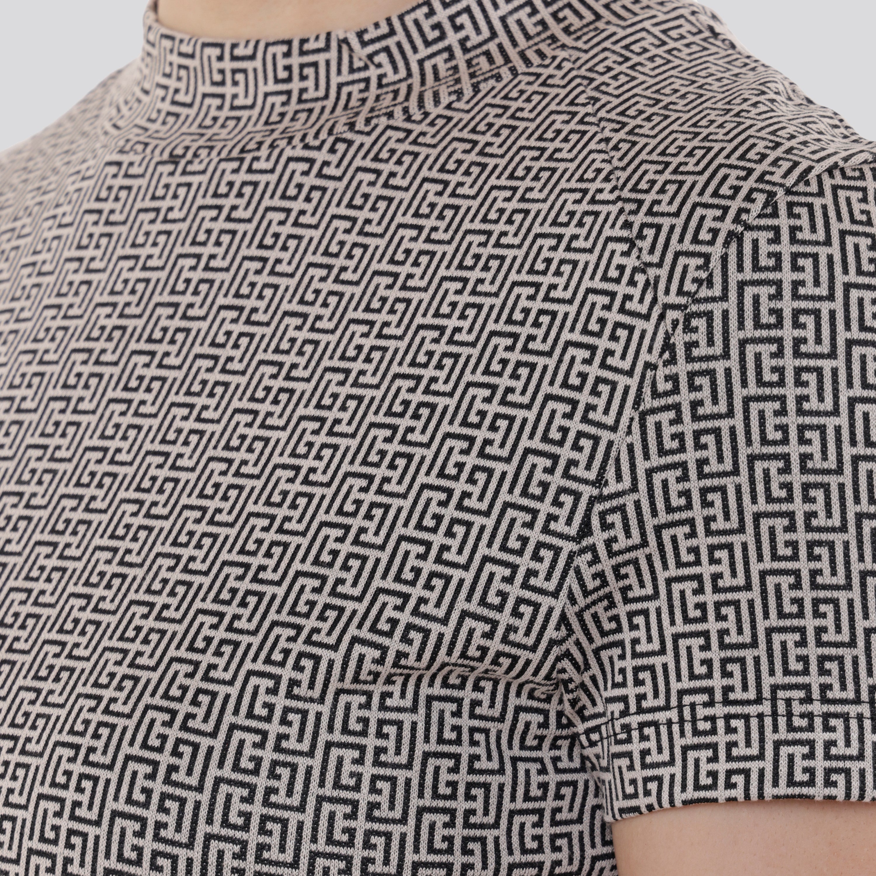 Camiseta Negra Balmain Blanco Raglan Monogram