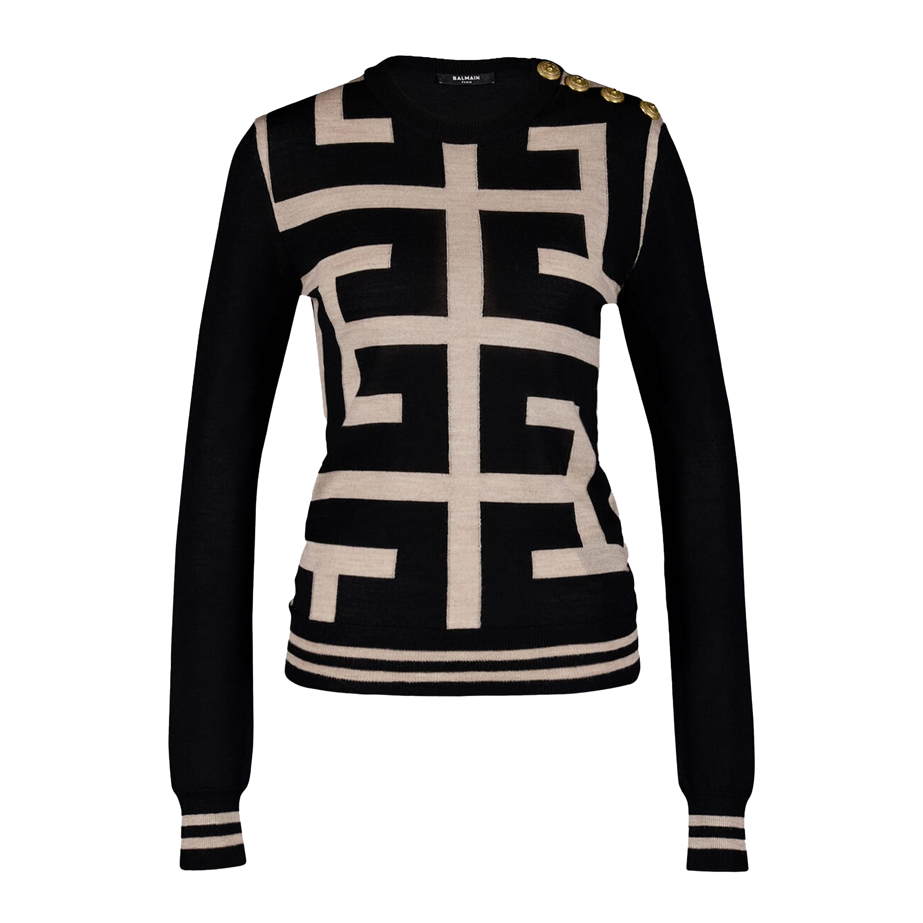 Buzo Negro Balmain 3 BTN Maxi Monogram