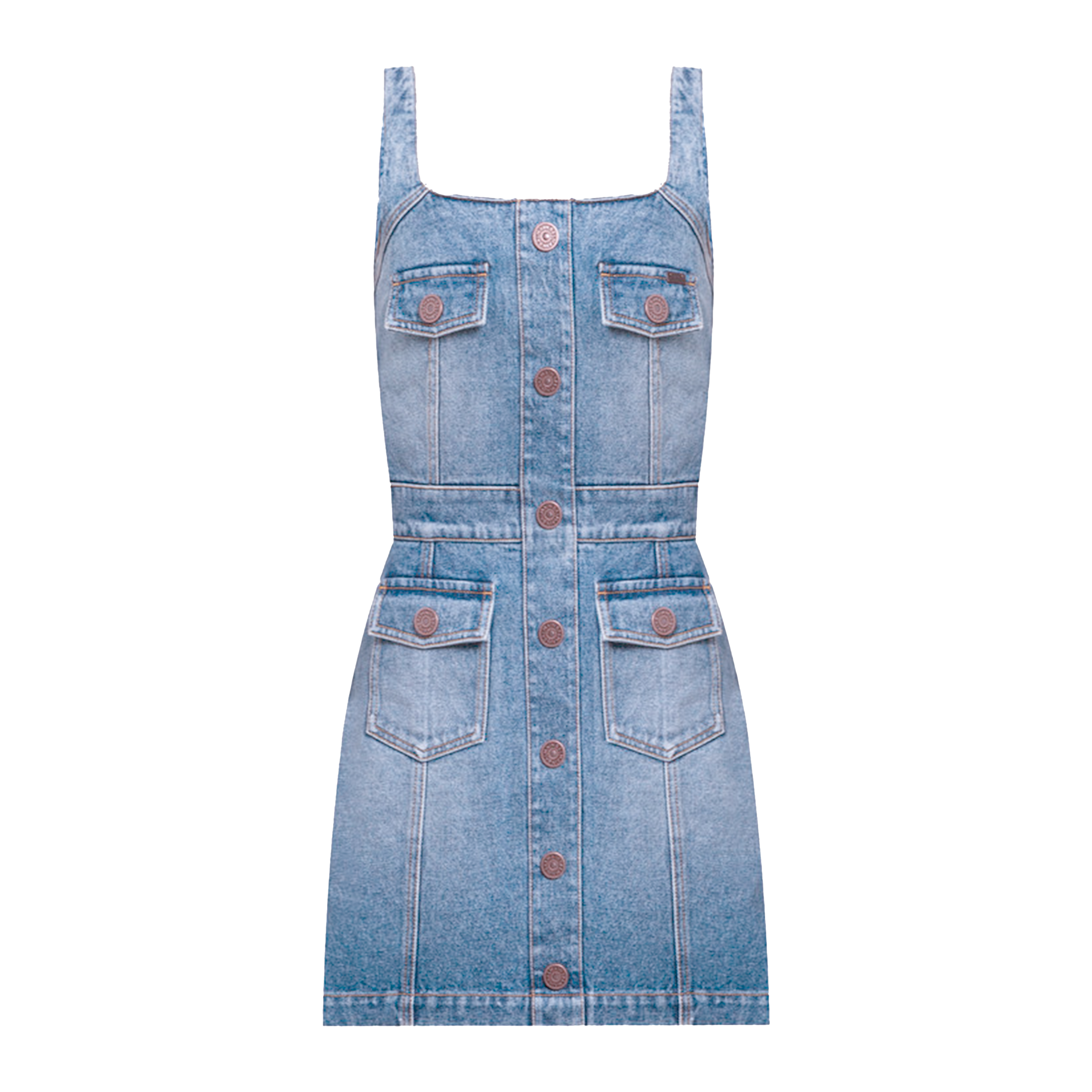 Vestido Denim Balmain Multipockets
