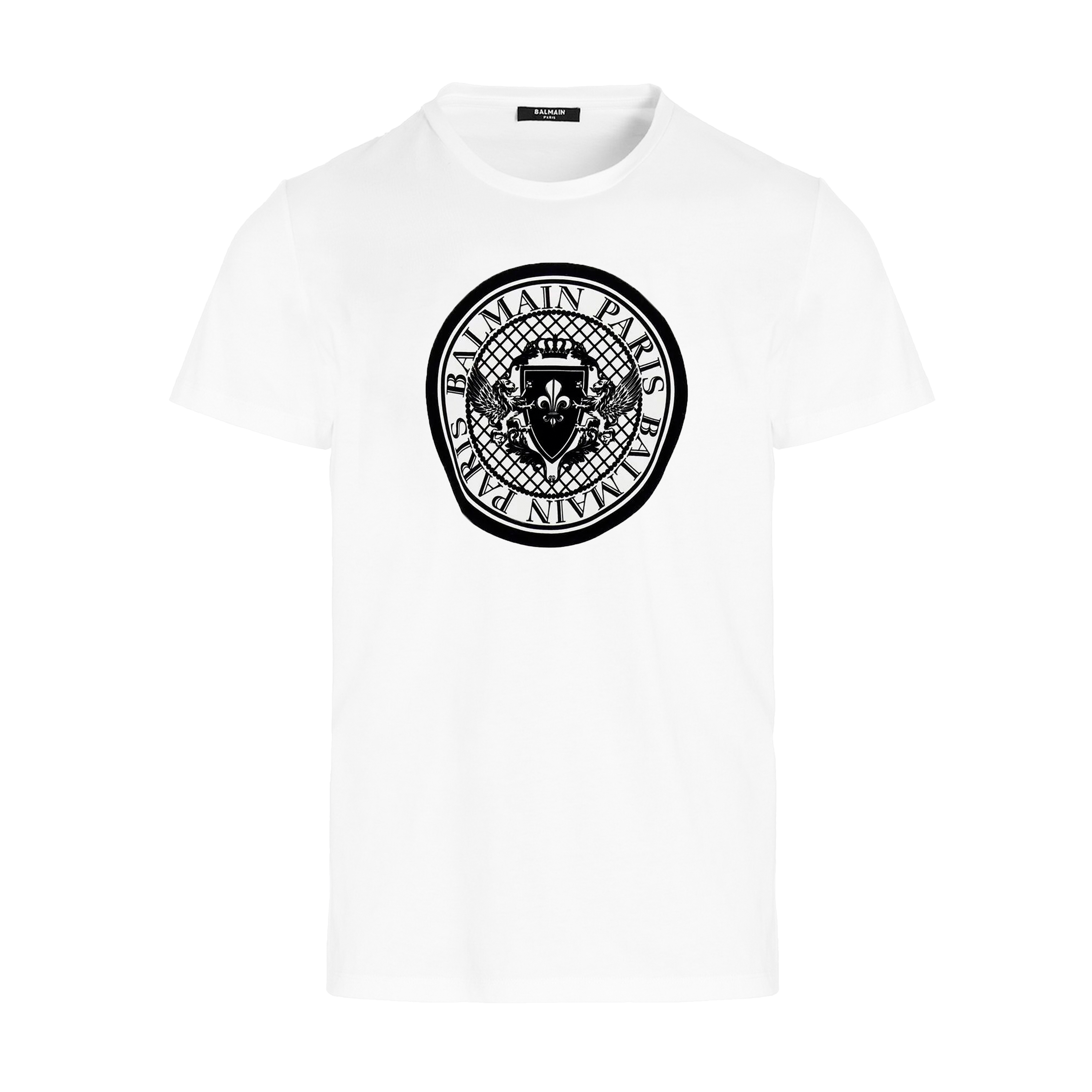Camiseta Blanca Balmain Coin Flock