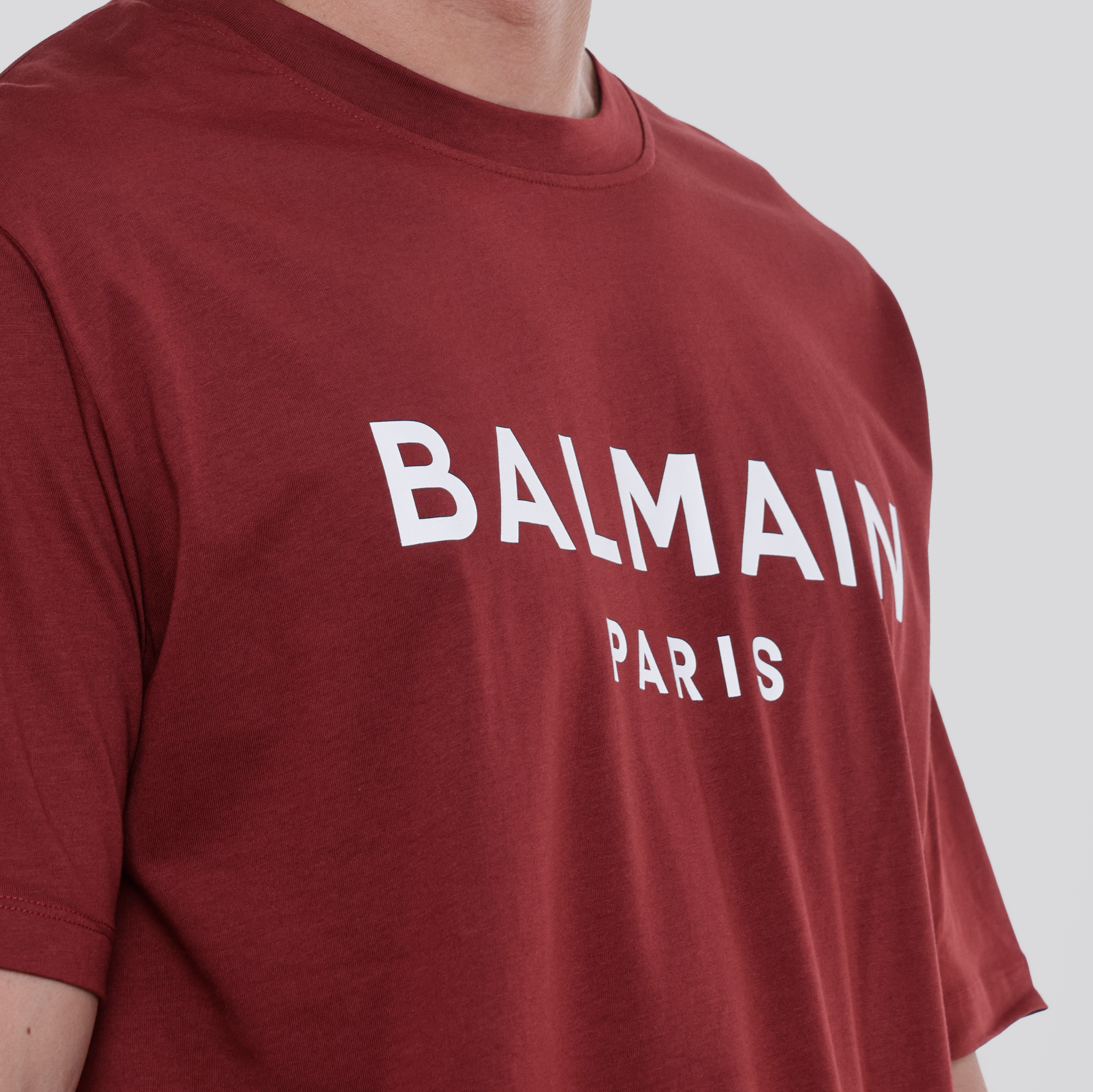 Camiseta Blanca Balmain Paris Logo