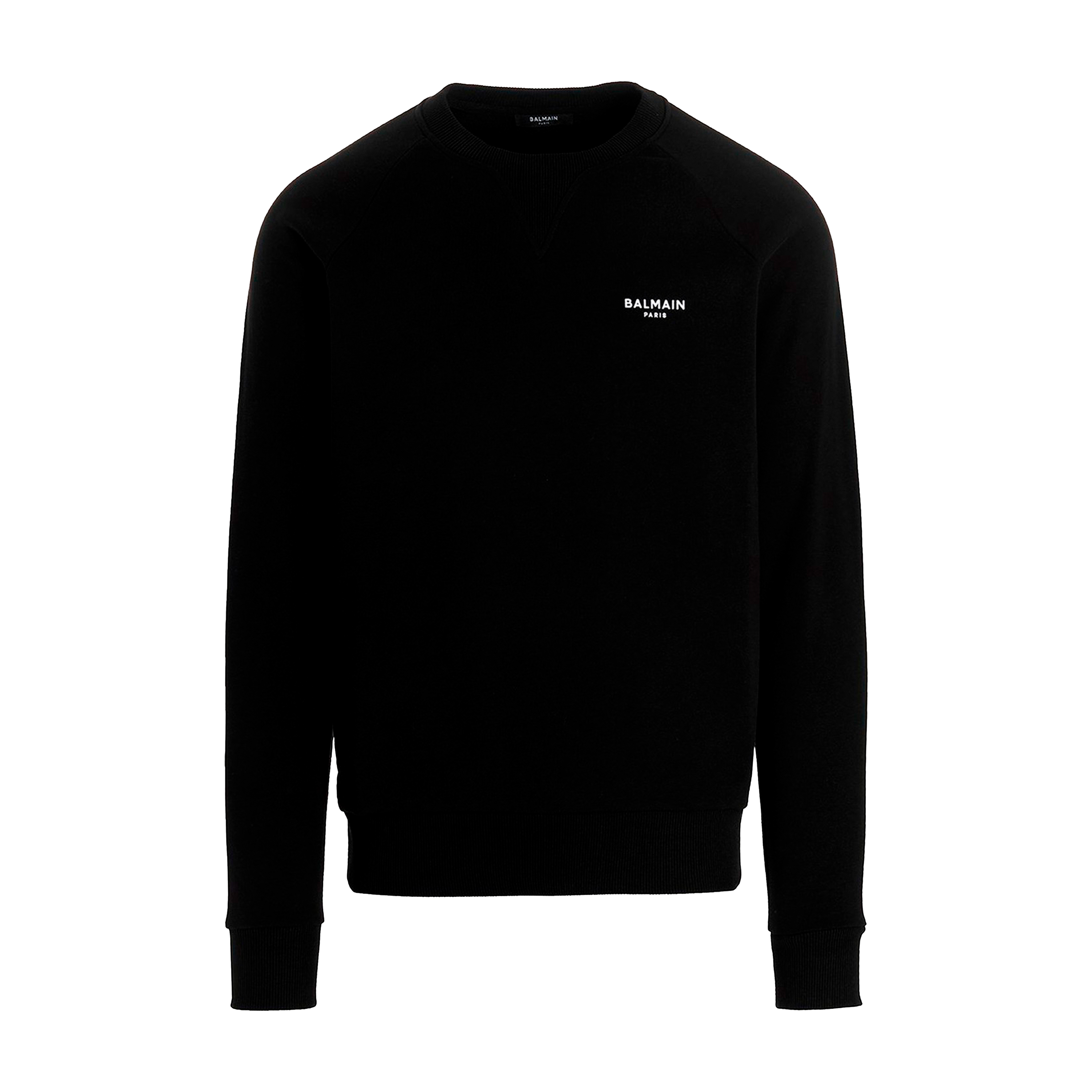 Buzo Negro Balmain Paris Chest Logo