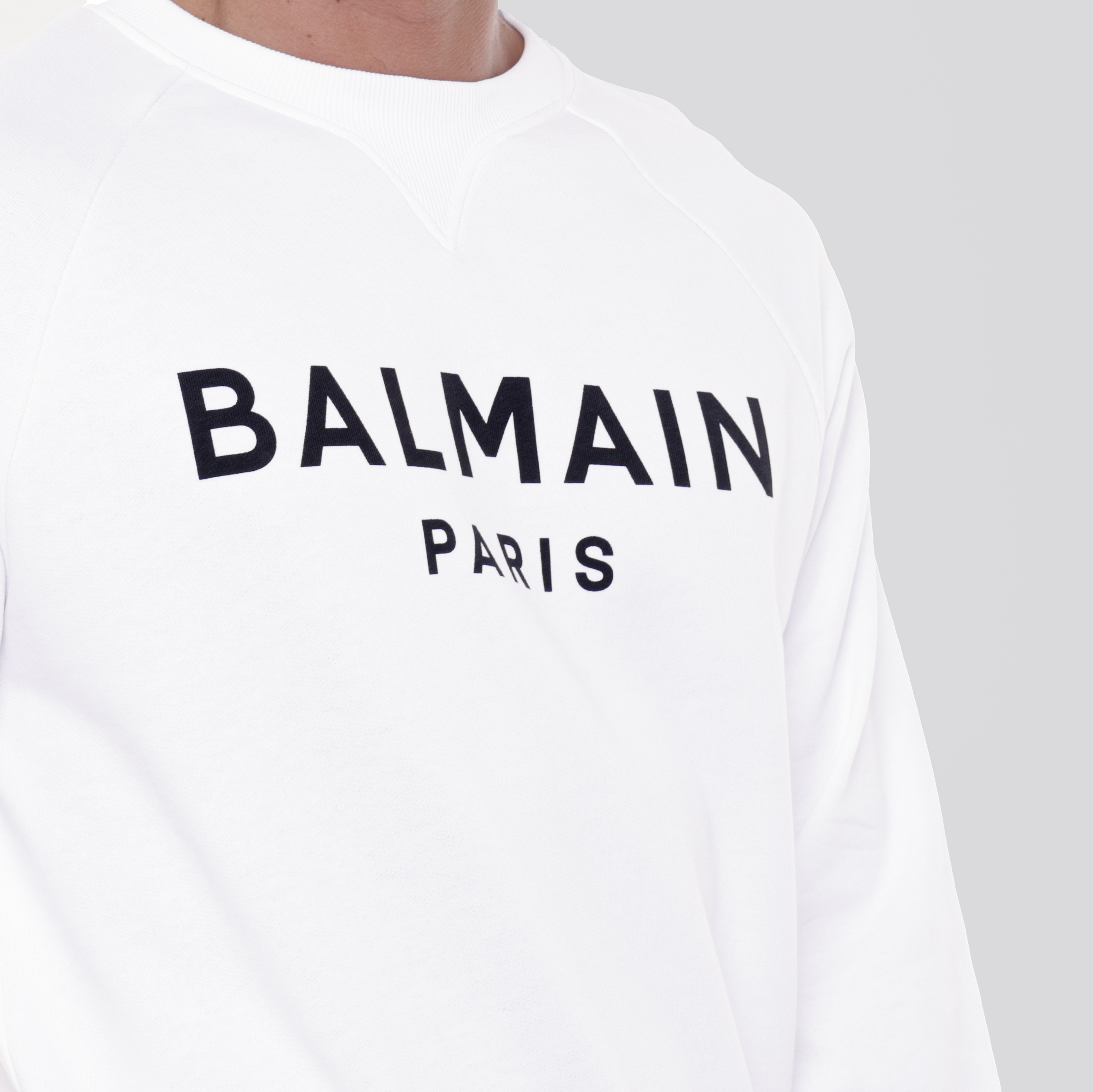 Buzo Blanco Balmain Paris Logo