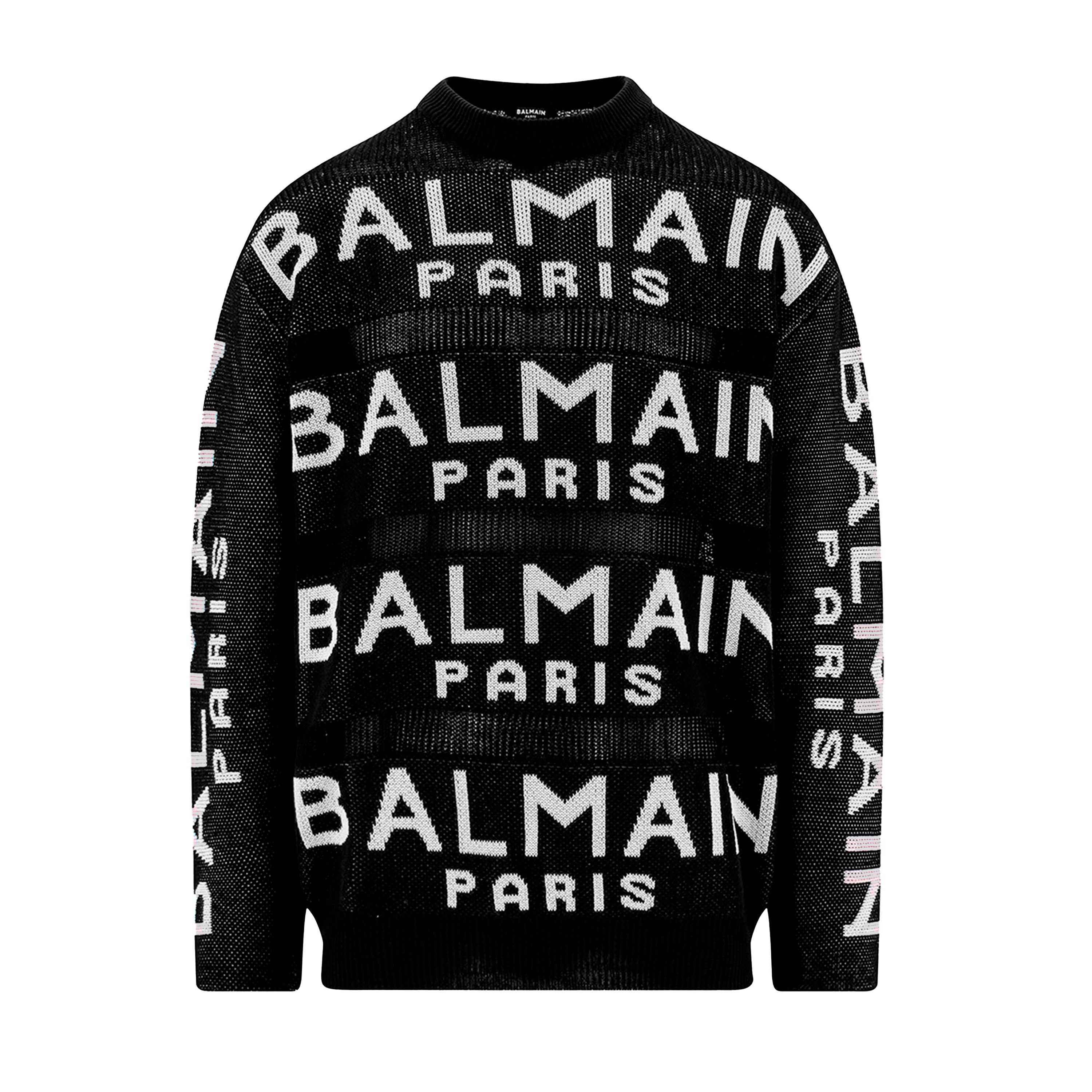 Suéter Negro Balmain Paris Multilogo
