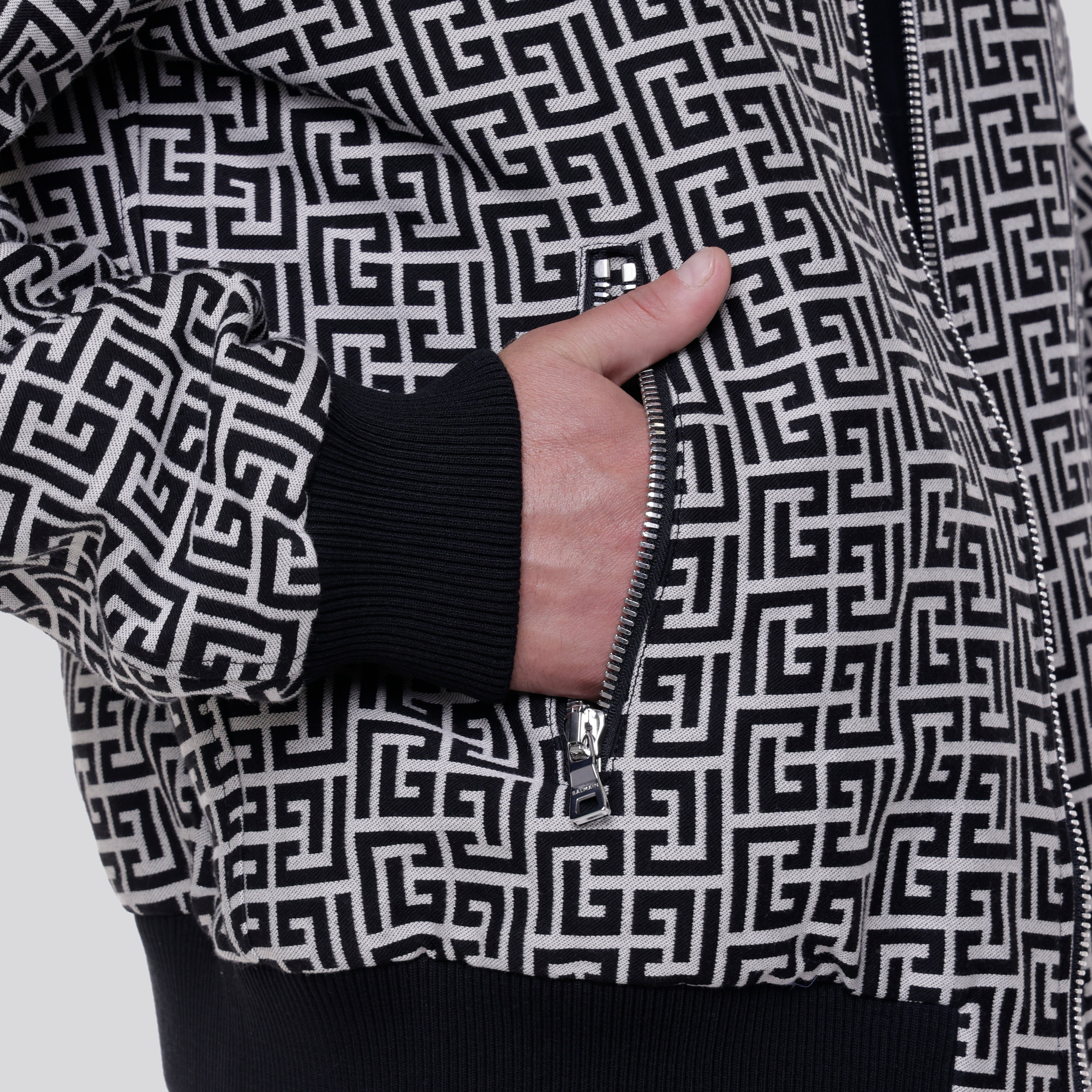 Chaqueta Negra Balmain Logo Reversible