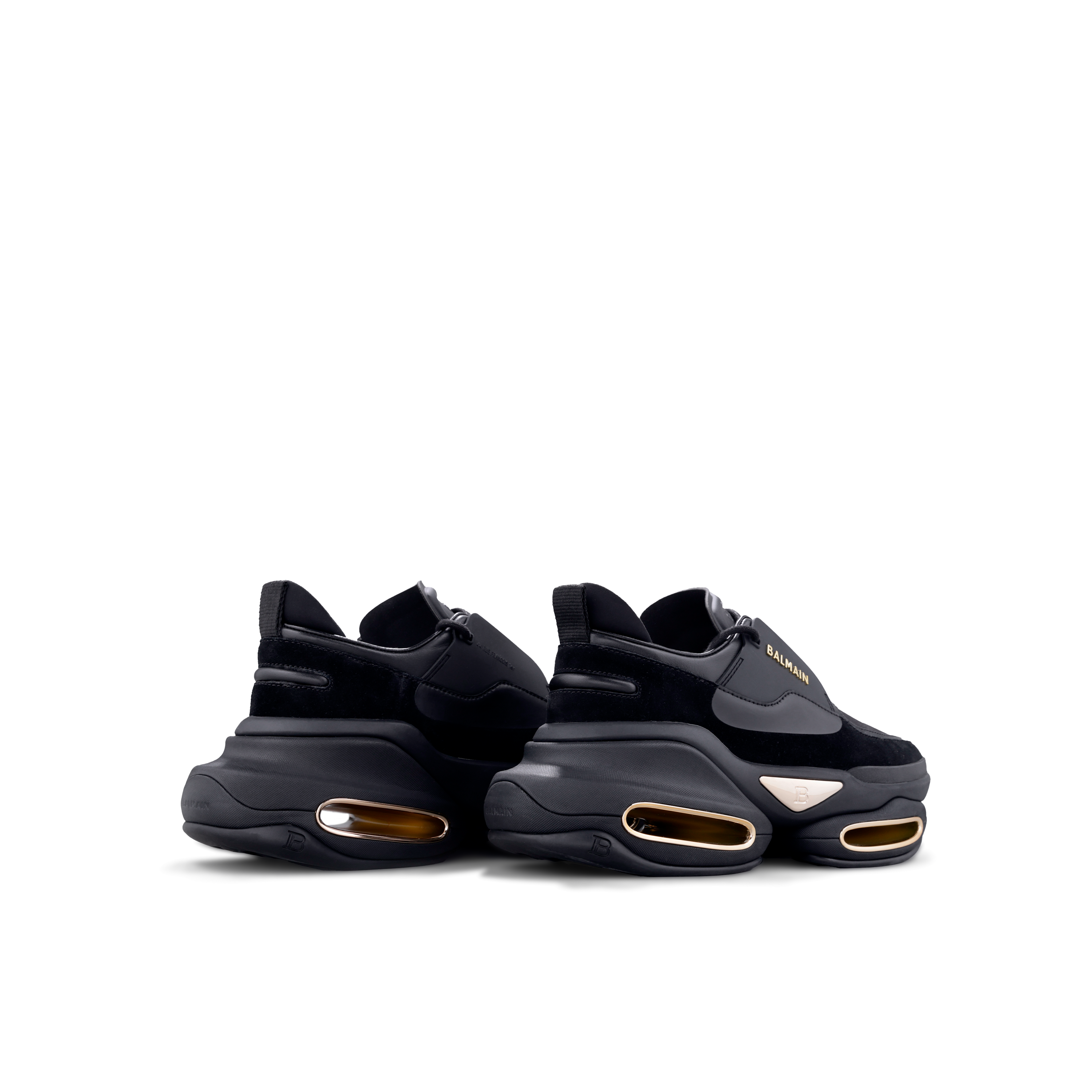 Sneakers Negros Balmain B-Bold Low-Cuir Gomme