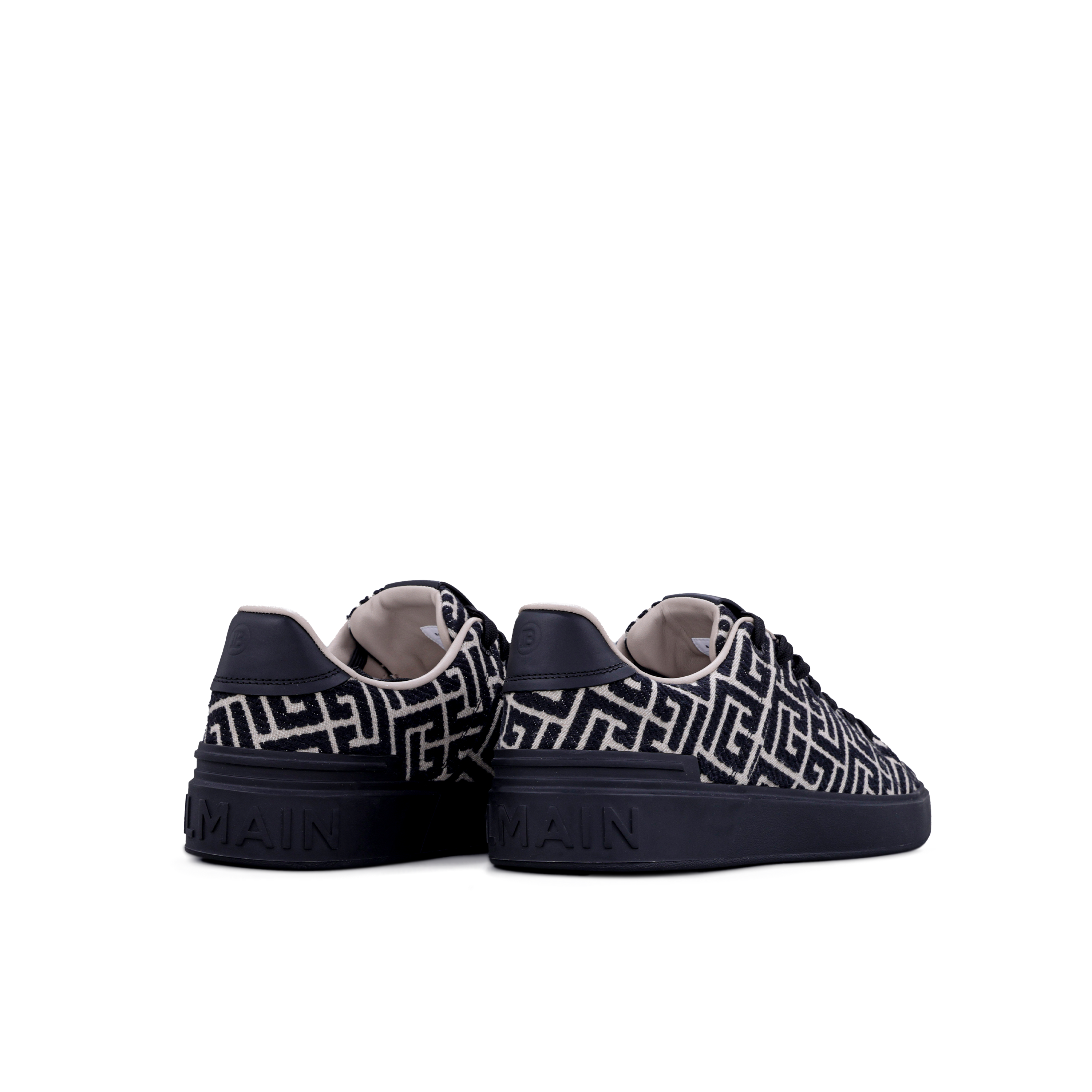 Sneakers Negros Balmain B-Court Monogram Jacquard