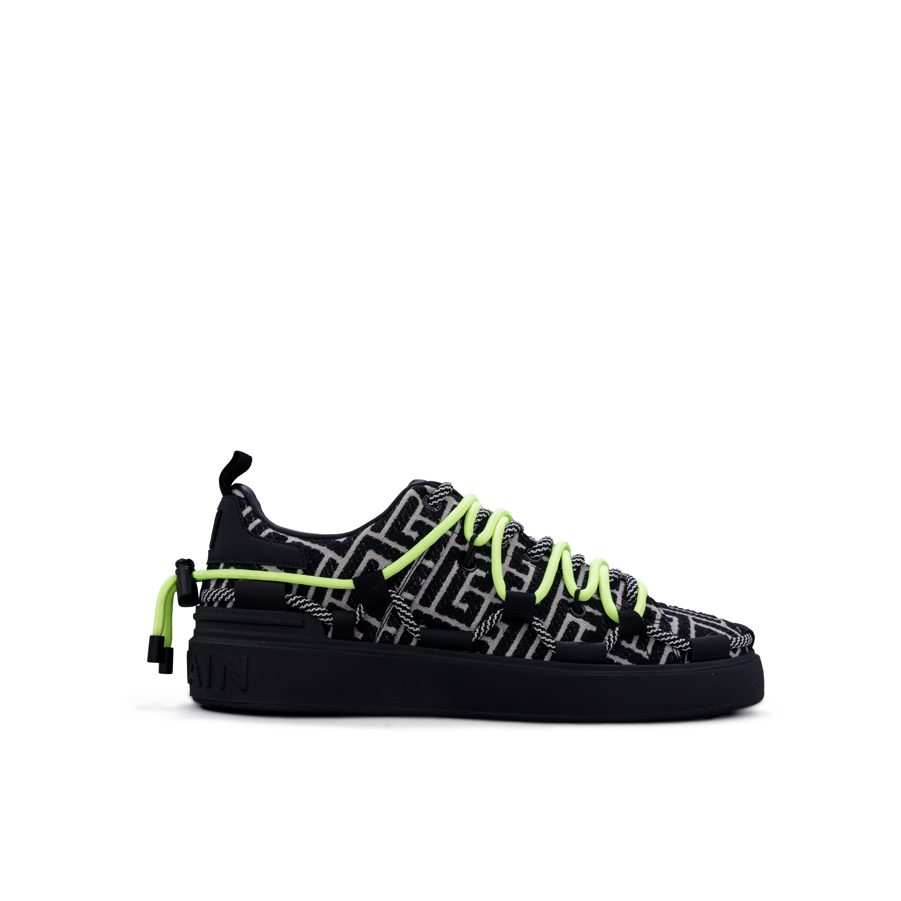 Sneakers Negros Balmain Monogram Fluo Laces