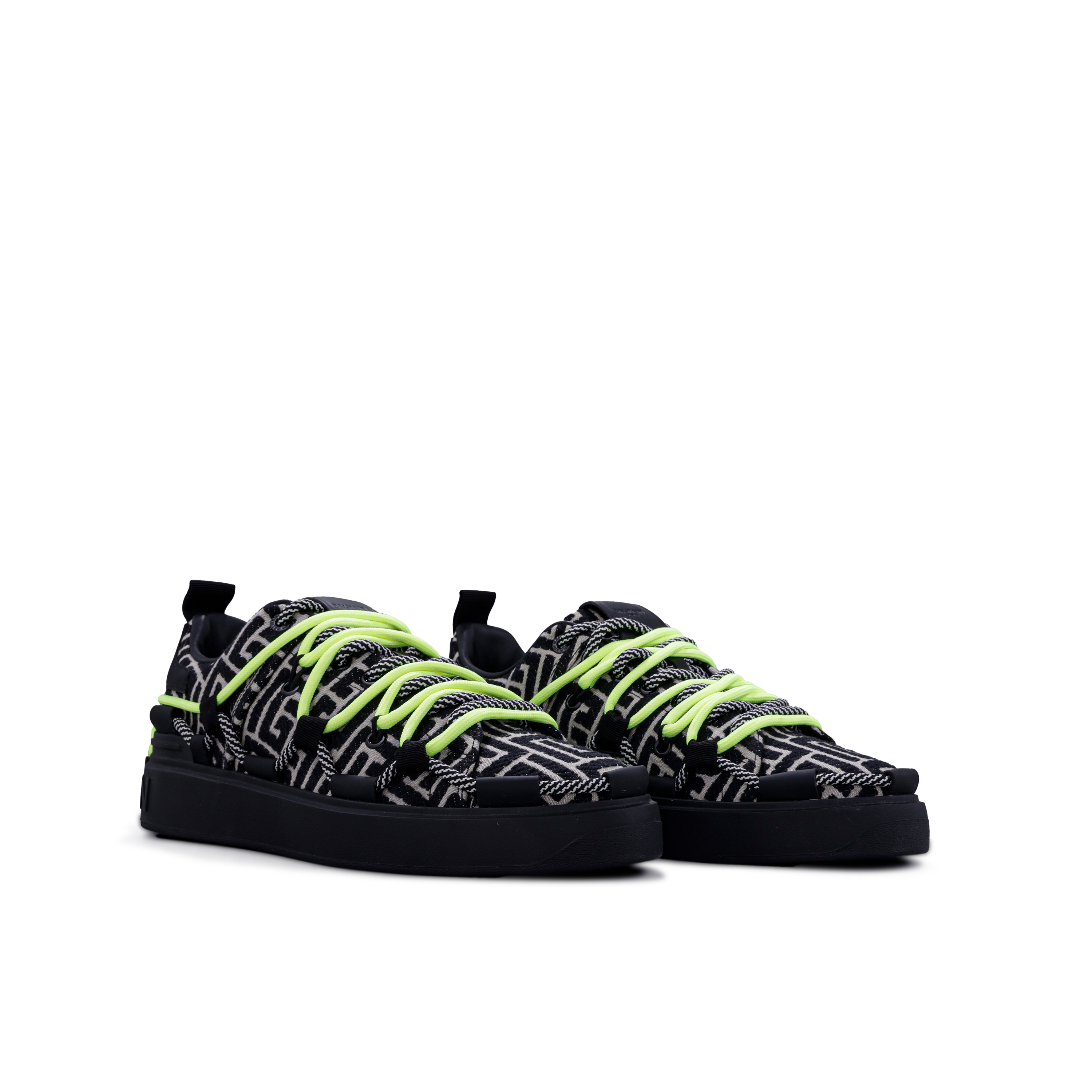Sneakers Negros Balmain Monogram Fluo Laces