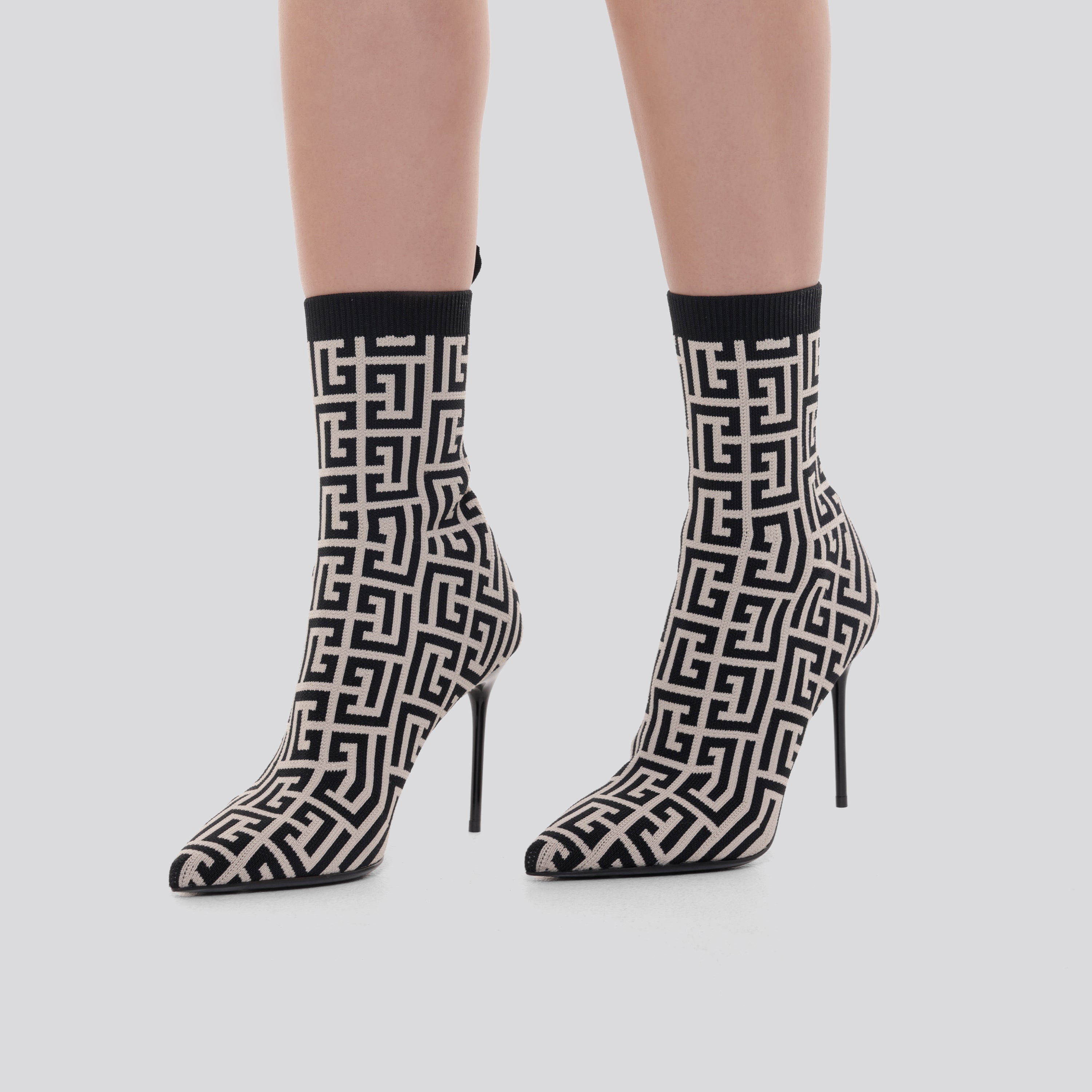 Botas Negras Balmain Skye-Maille Monogramme