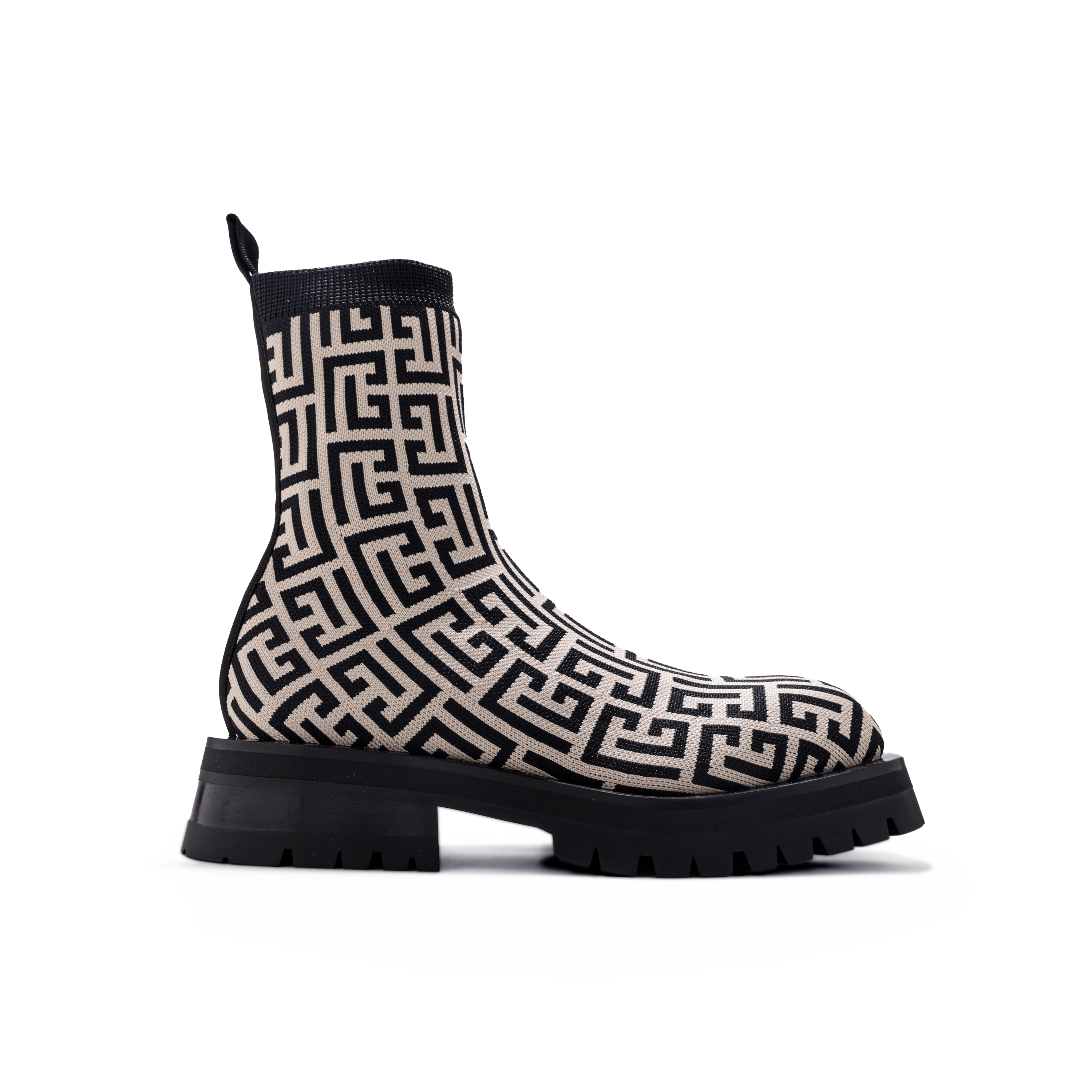 Botas Negras Balmain Chelsea Monogramme