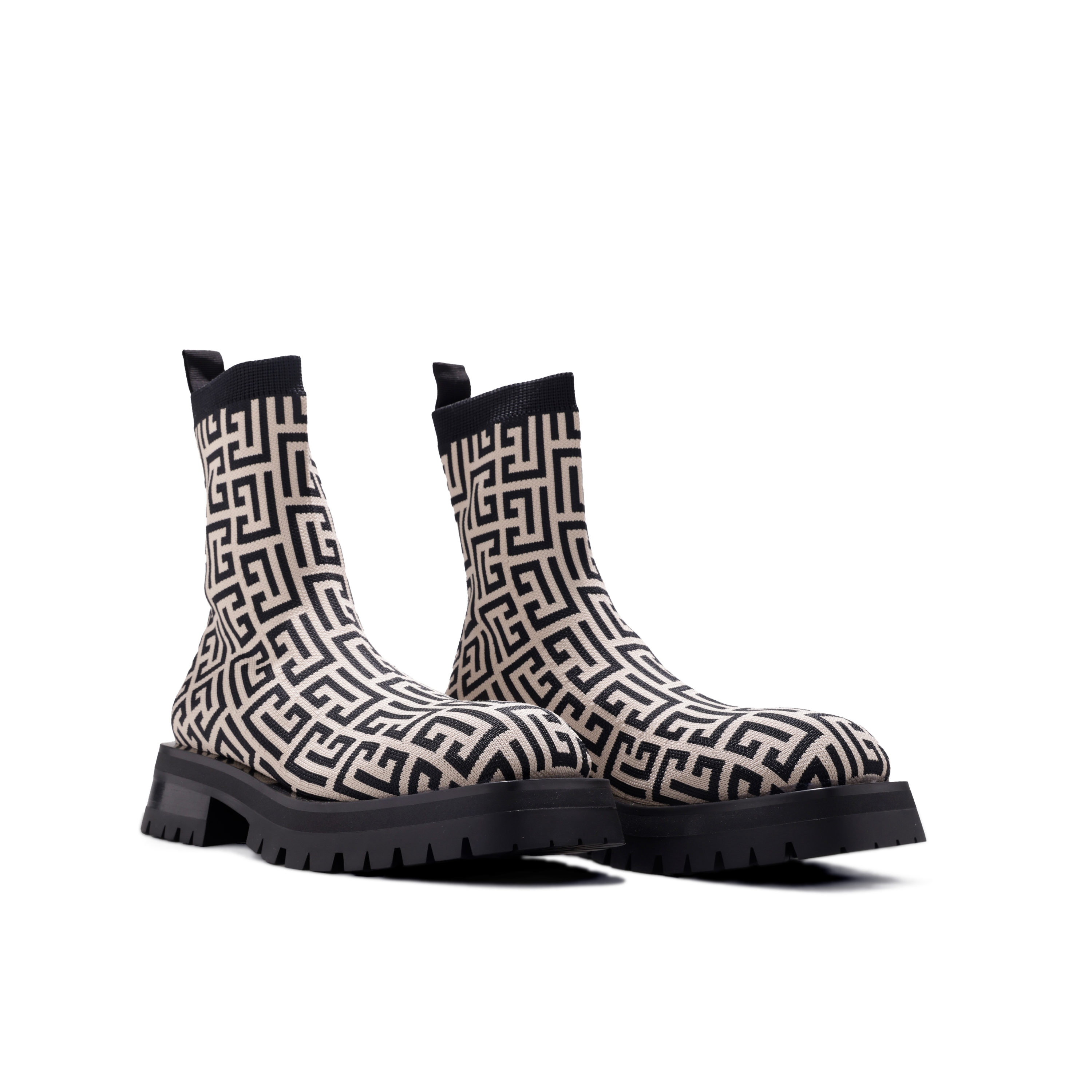Botas Negras Balmain Chelsea Monogramme