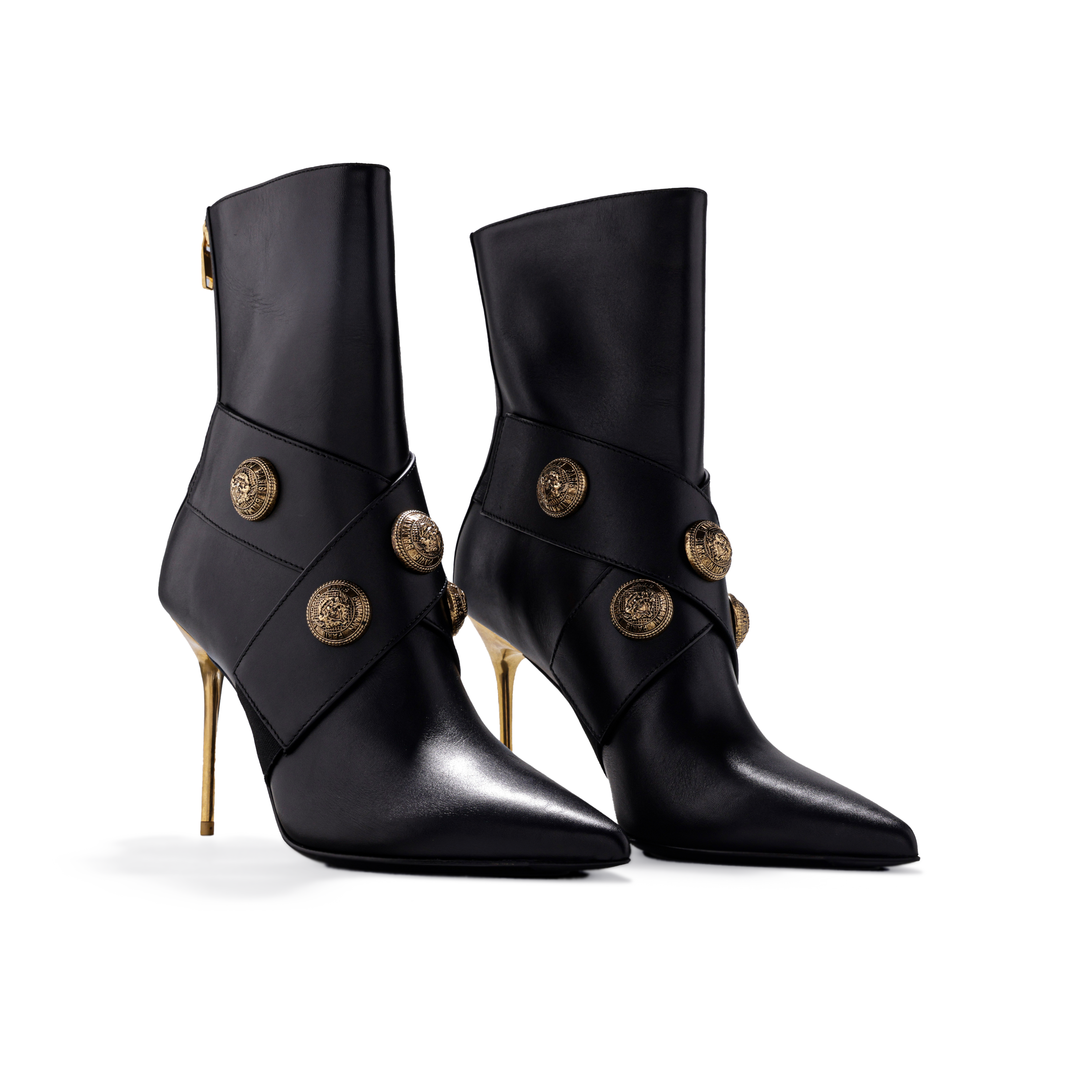 Botas Negras Balmain Alma-Cuir De Veau