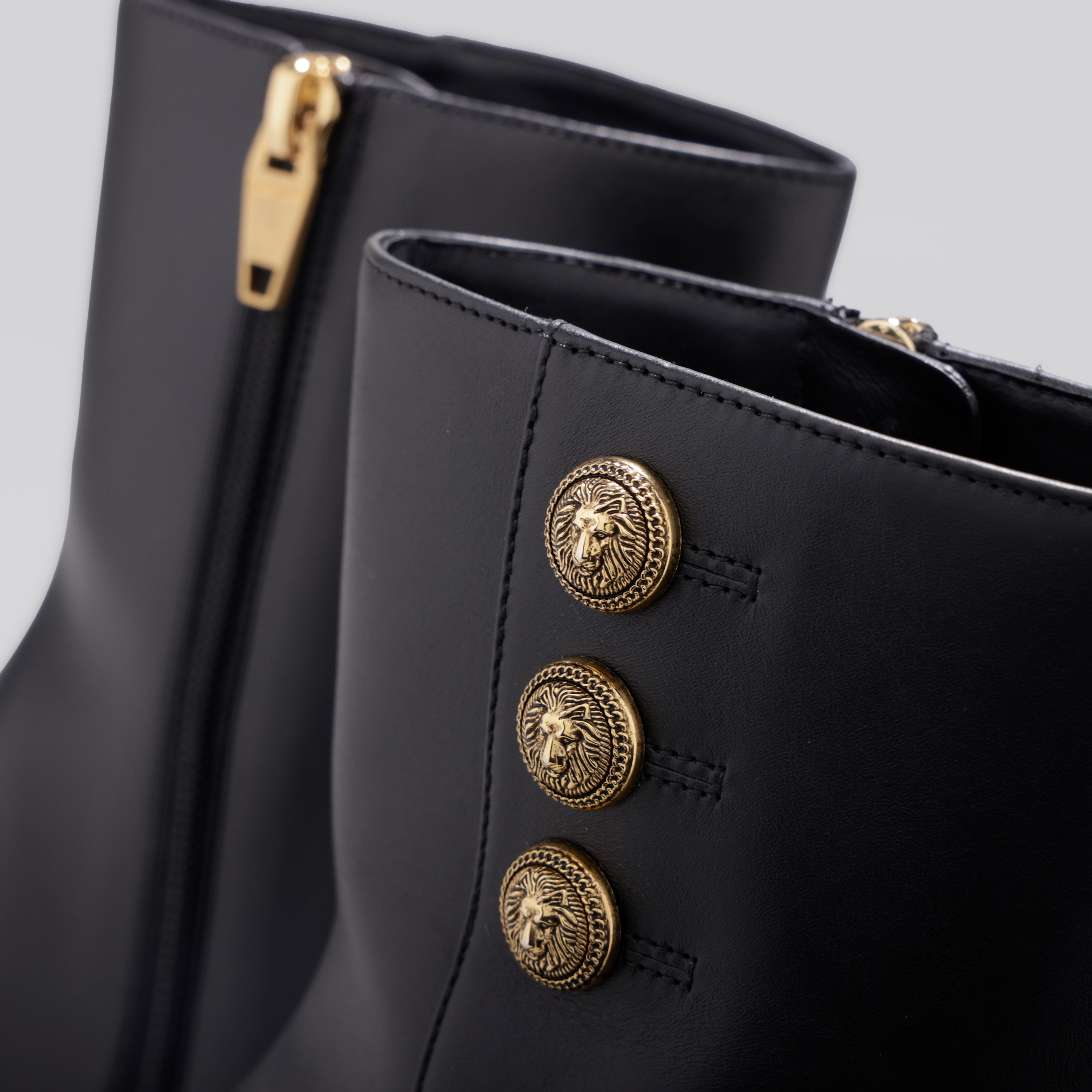 Botas Negras Balmain Brune-Cuir De Veau