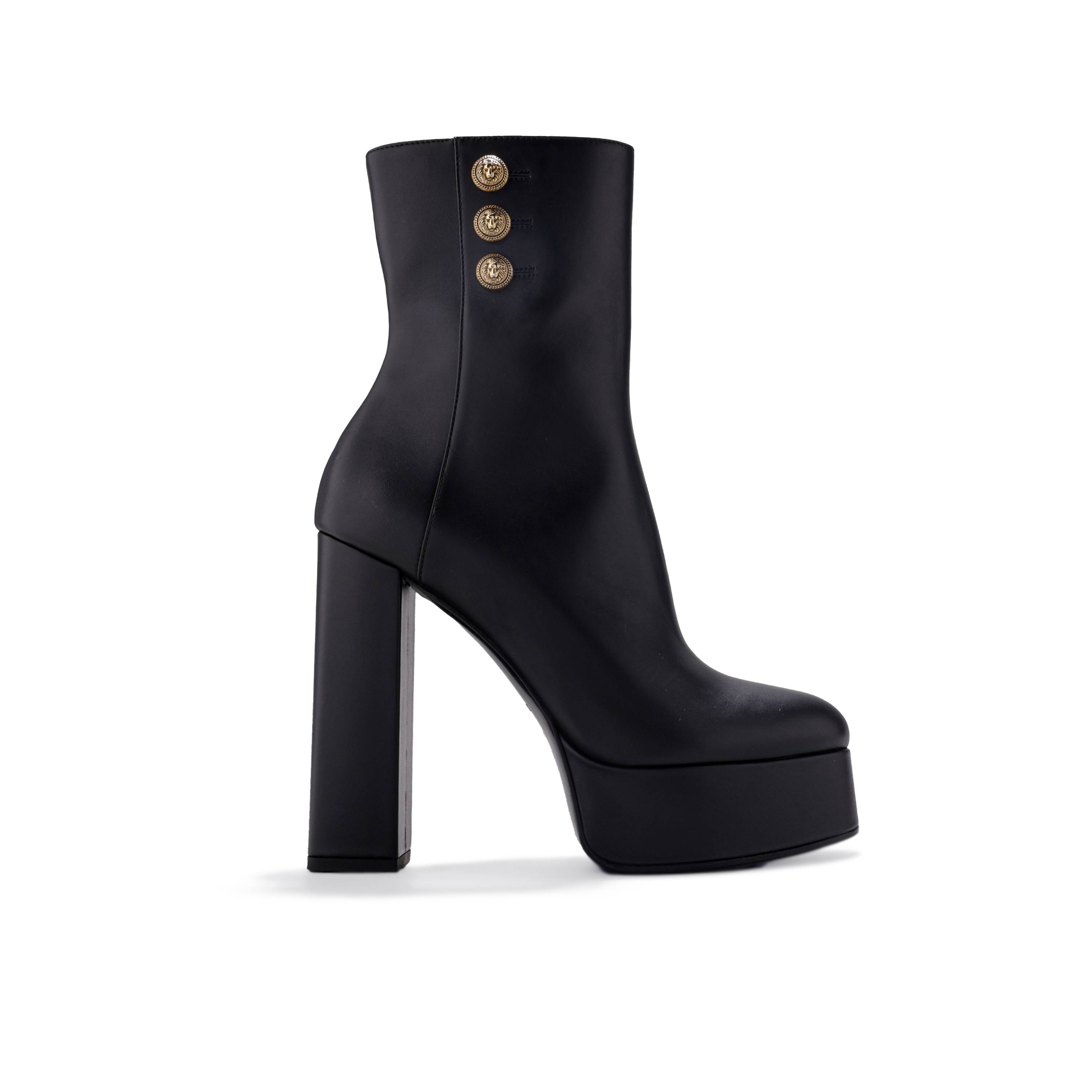 Botas Negras Balmain Brune-Cuir De Veau