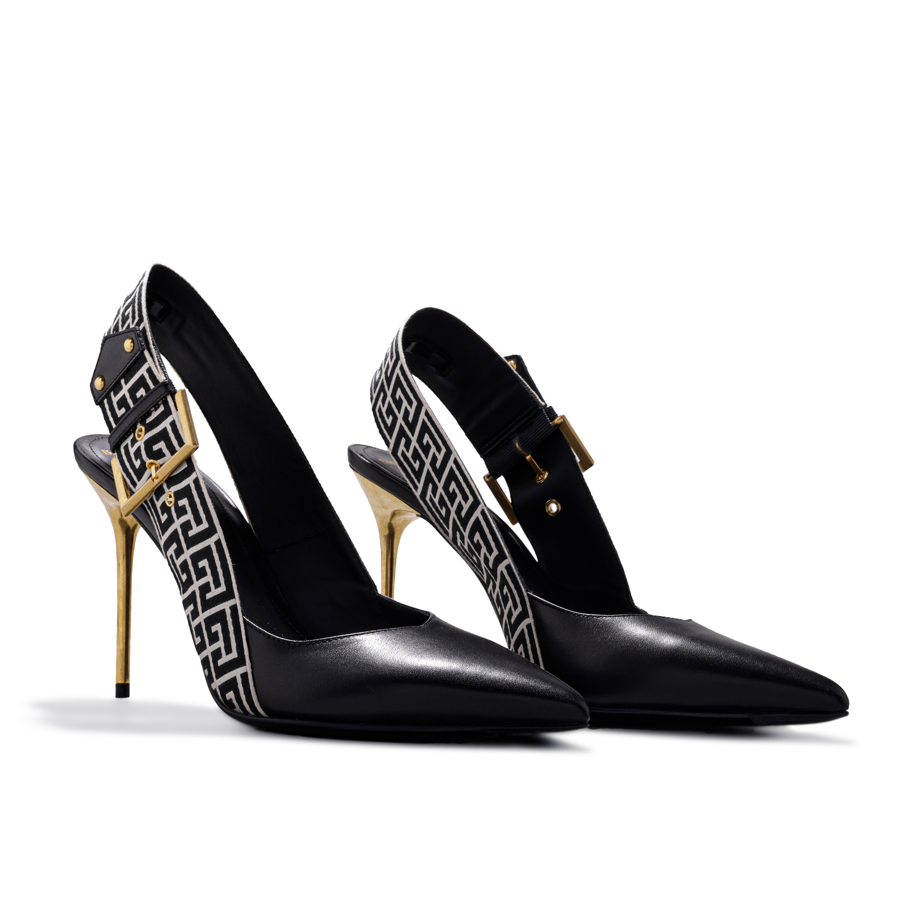 Sandalias Negras Balmain Slingback