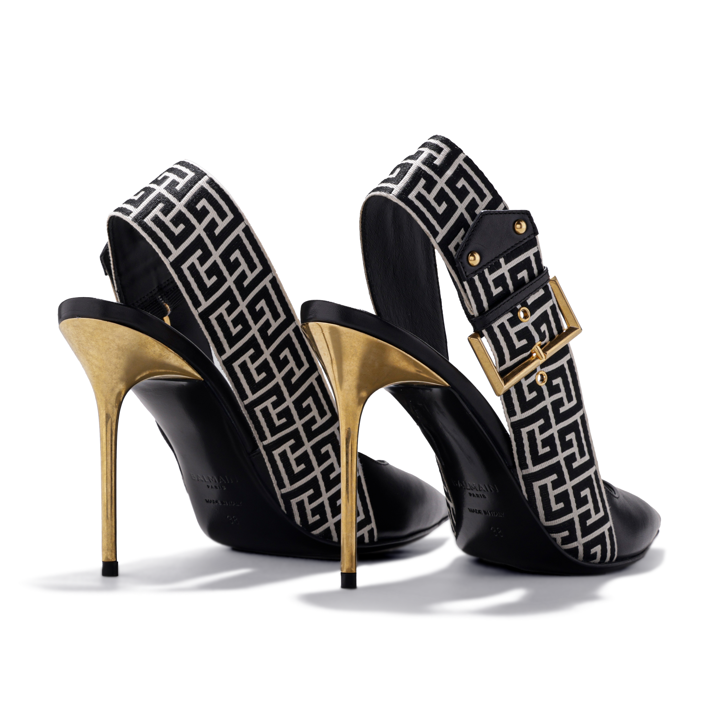 Sandalias Negras Balmain Slingback